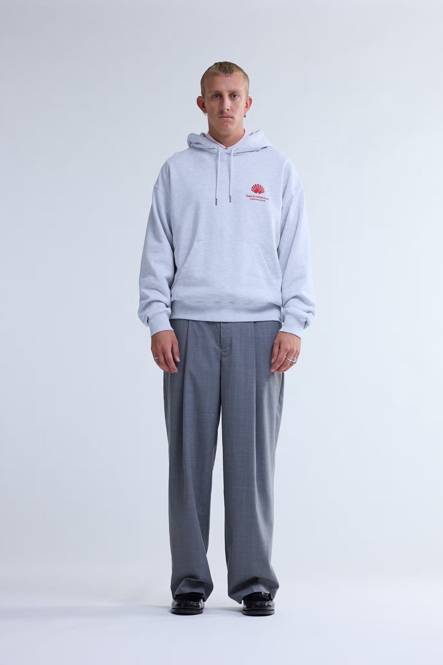 New Amsterdam Surf Association Logo Hoodie Ash Poppy Red | Sweat | Edgar Bdx