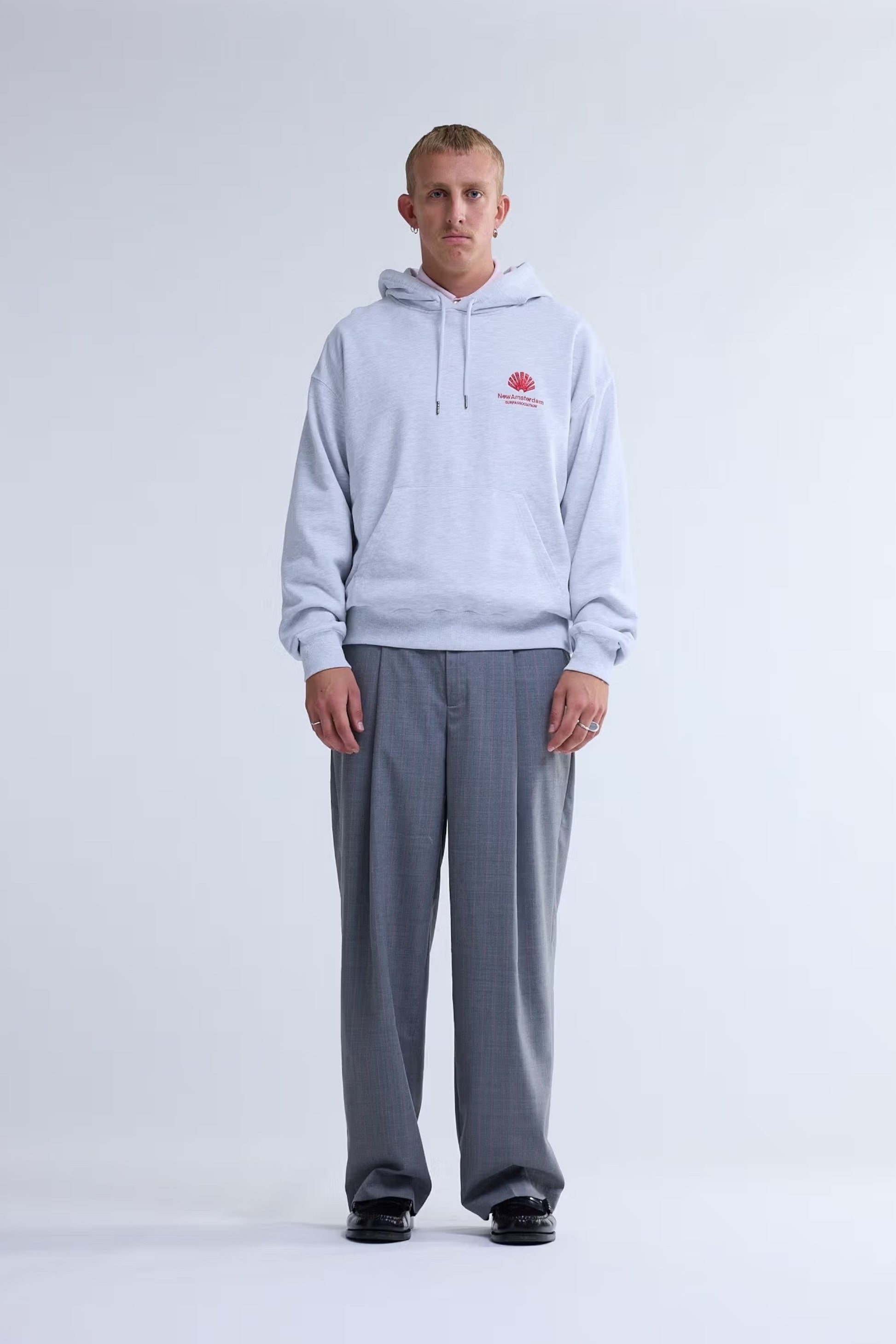 New Amsterdam Surf Association Logo Hoodie Ash Poppy Red | Sweat | Edgar Bdx