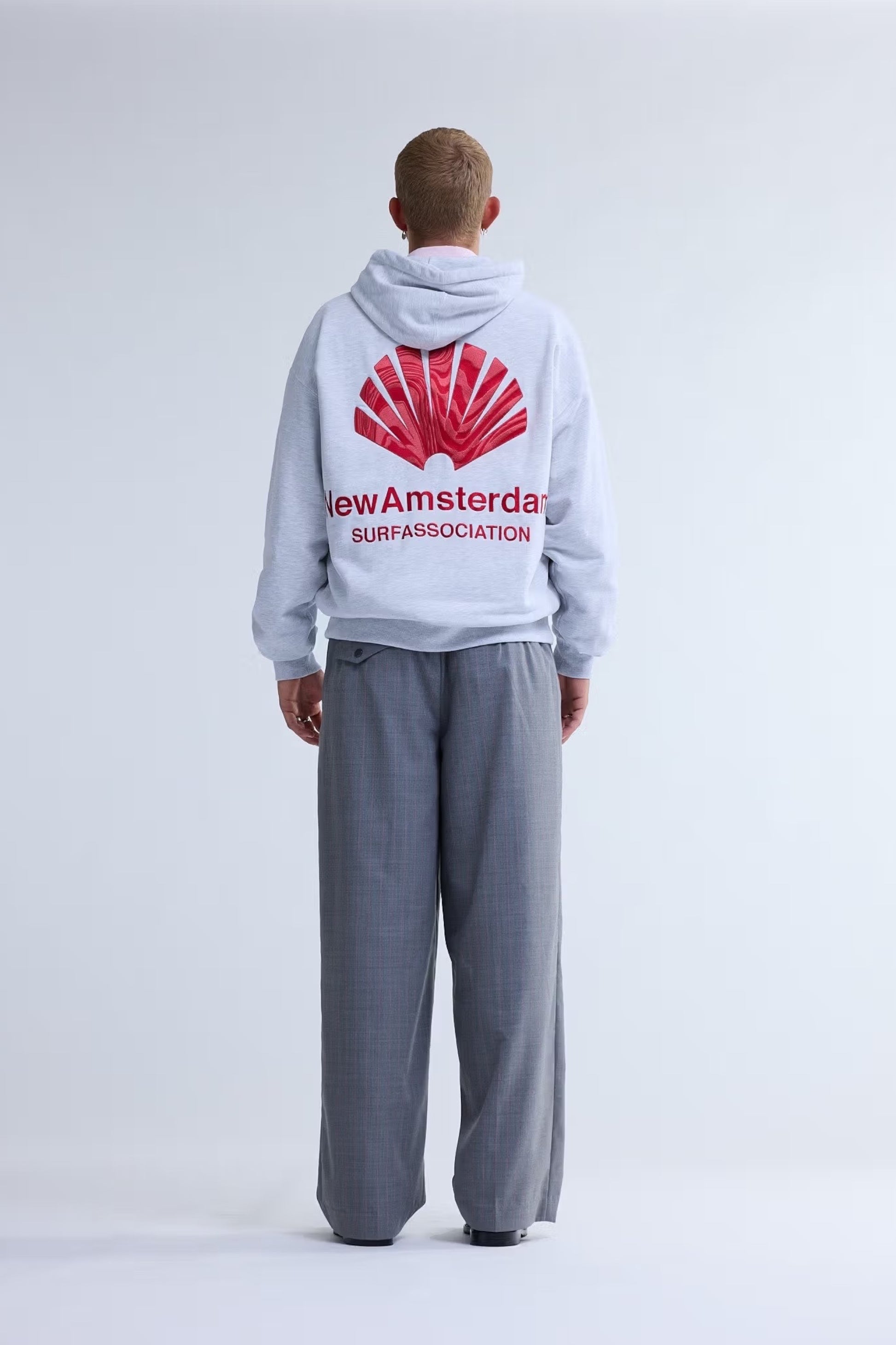 New Amsterdam Surf Association Logo Hoodie Ash Poppy Red | Sweat | Edgar Bdx