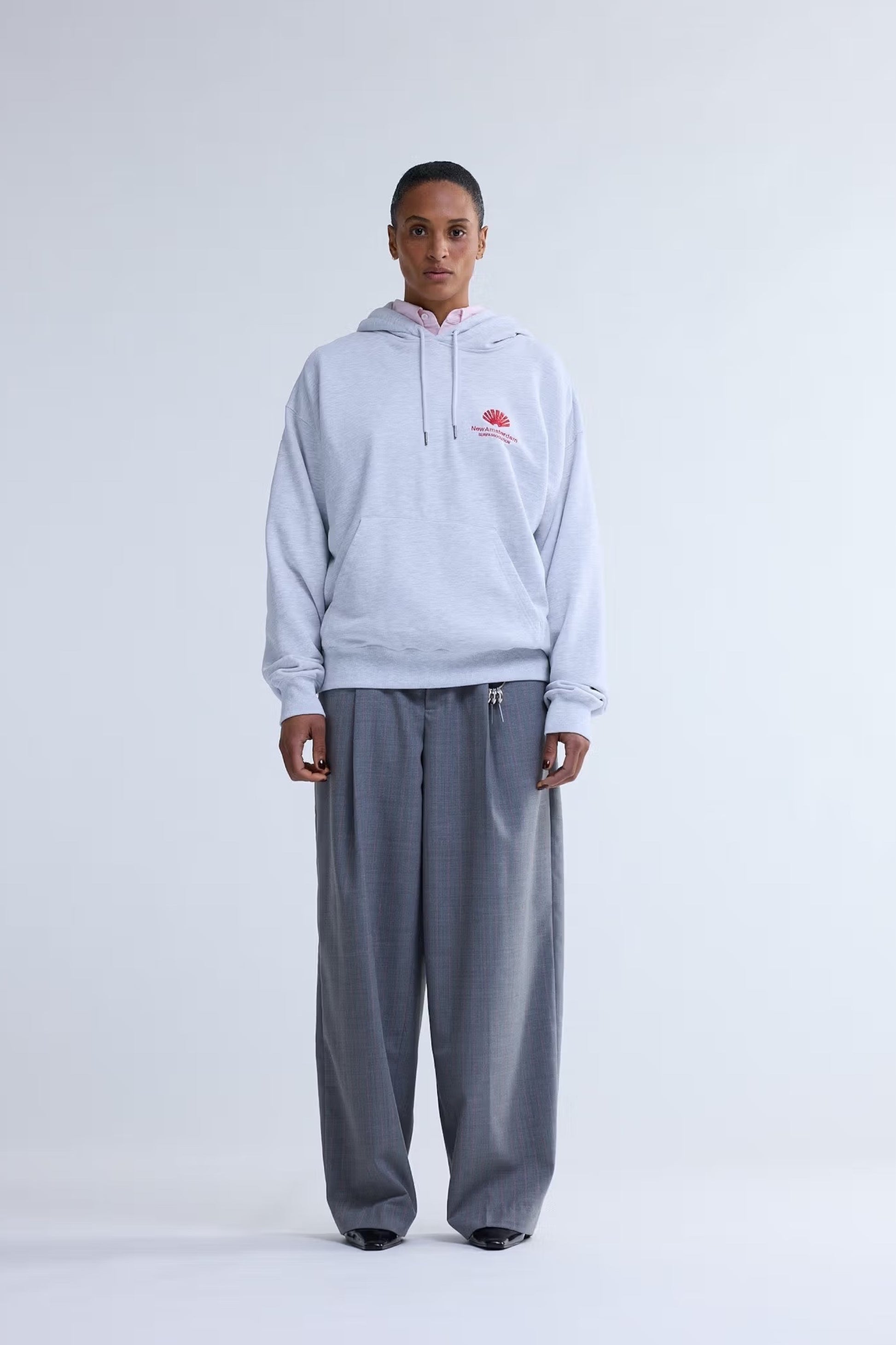 New Amsterdam Surf Association Logo Hoodie Ash Poppy Red | Sweat | Edgar Bdx