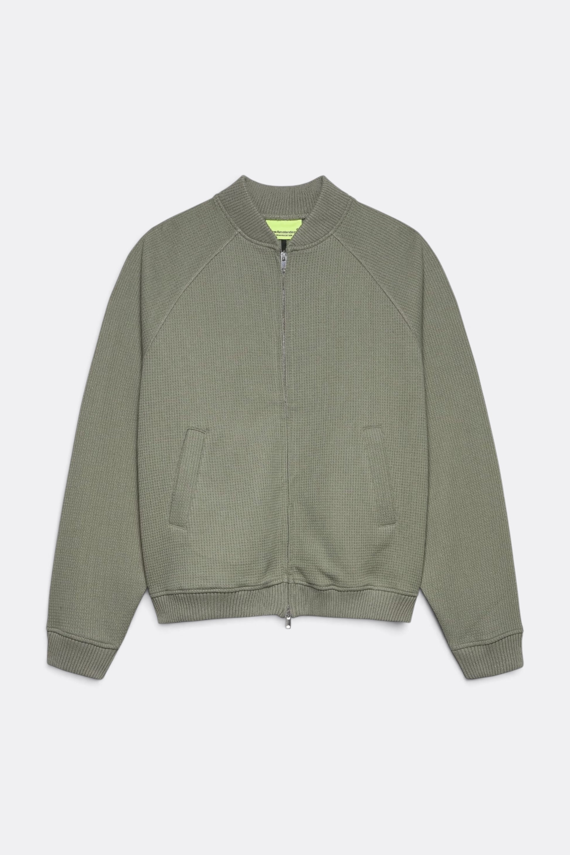 NEW AMSTERDAM SURF ASSOCIATION Waffle Zip Up Sea Grass | Veste Gaufrée | Edgar Bdx