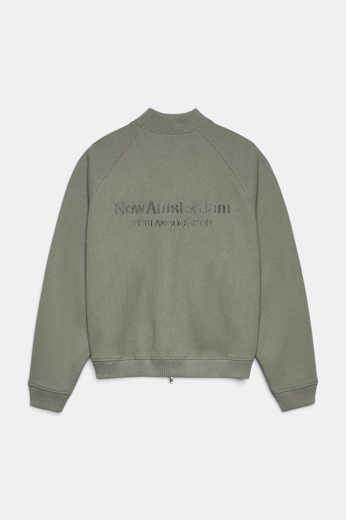 NEW AMSTERDAM SURF ASSOCIATION Waffle Zip Up Sea Grass | Veste Gaufrée | Edgar Bdx