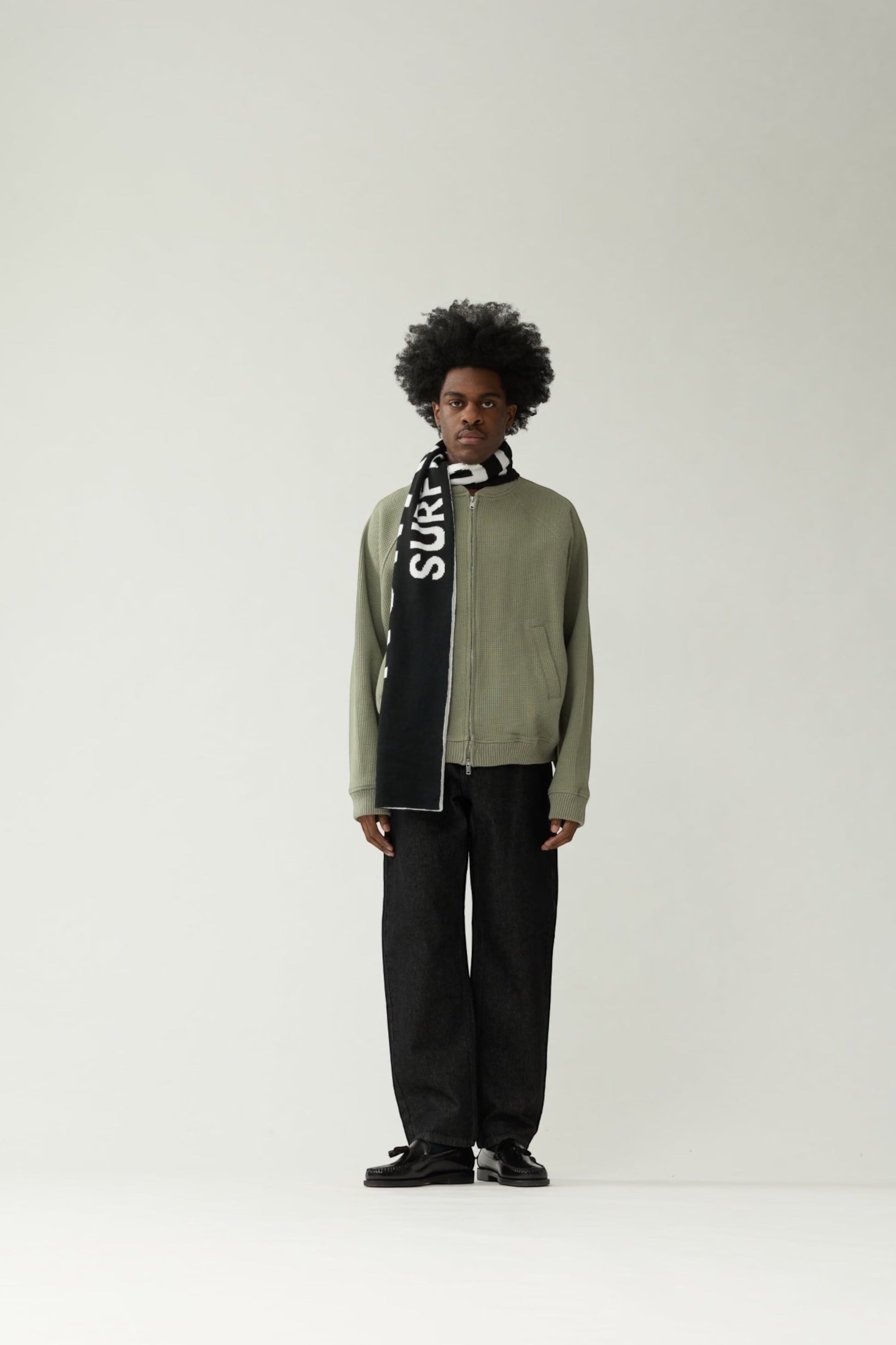 NEW AMSTERDAM SURF ASSOCIATION Waffle Zip Up Sea Grass | Veste Gaufrée | Edgar Bdx