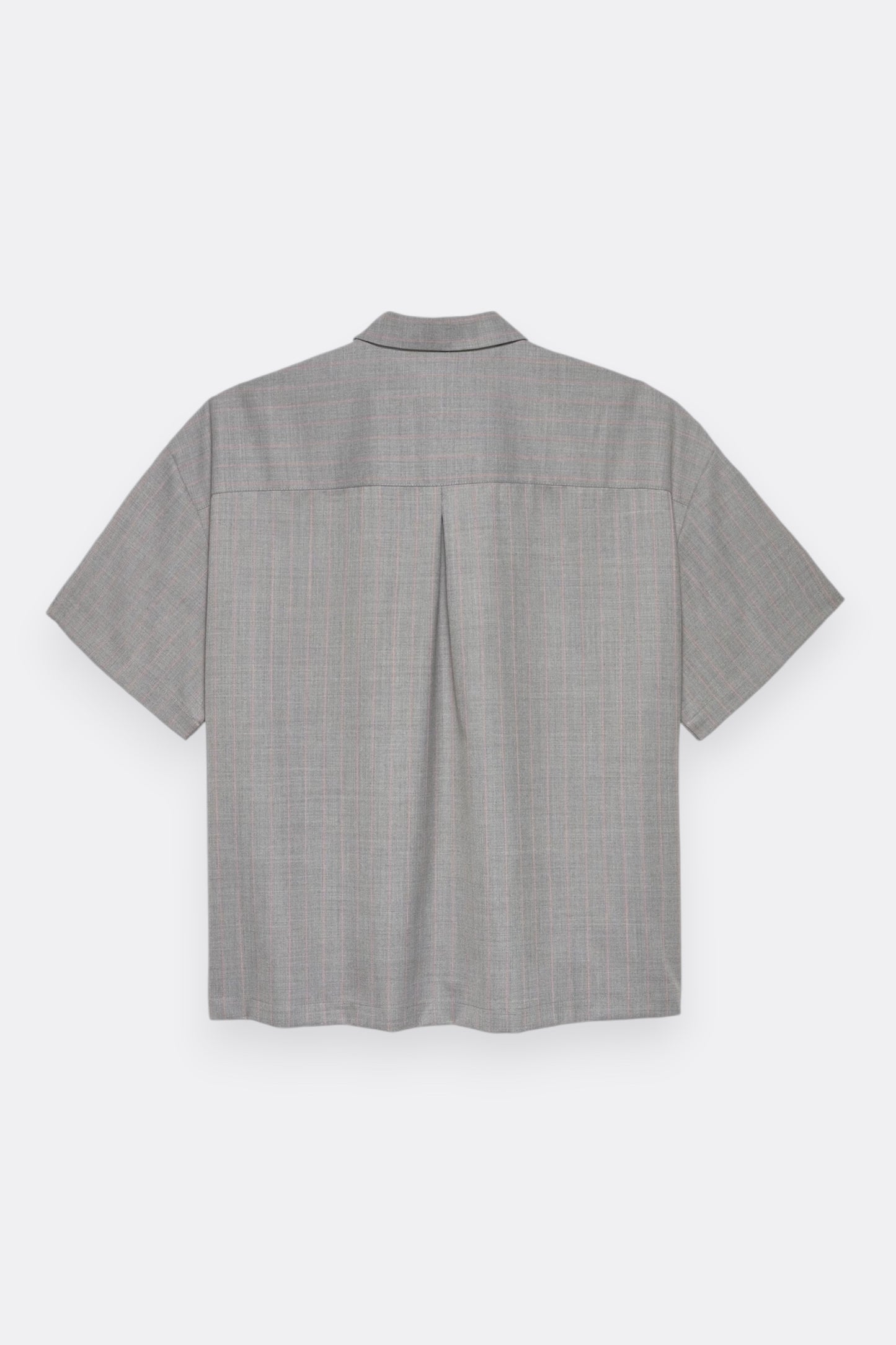 New Amsterdam Surf Association Wijk Shirt Wool Grey Pink Pinstripe | Edgar Bdx
