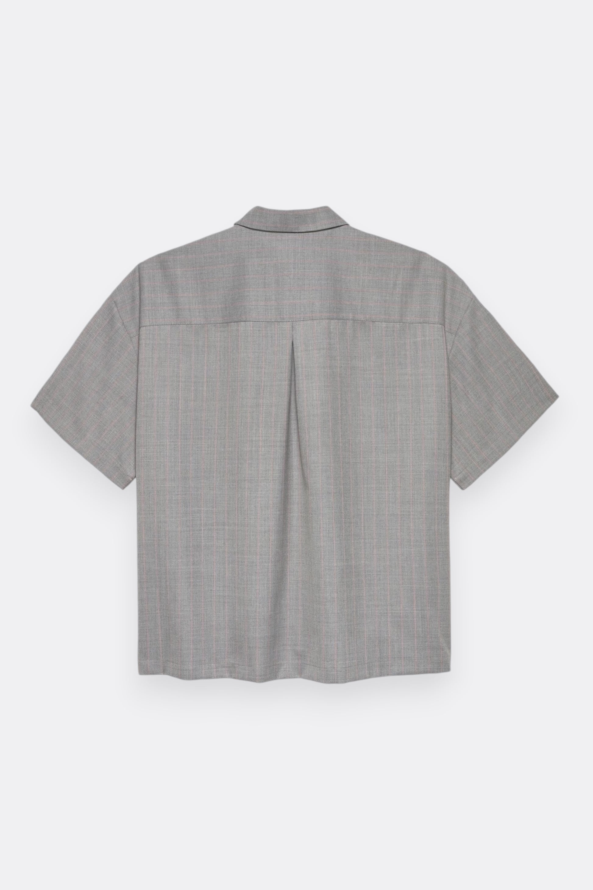New Amsterdam Surf Association Wijk Shirt Wool Grey Pink Pinstripe | Edgar Bdx