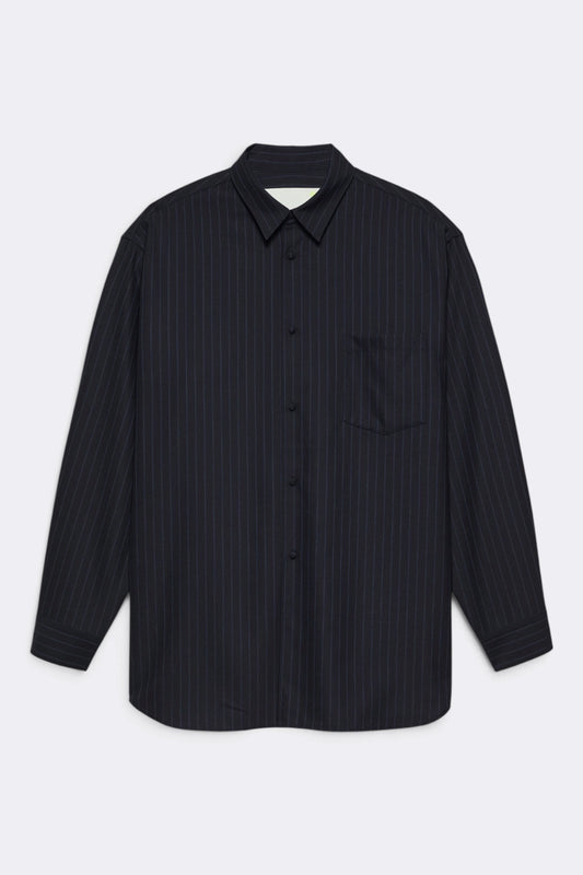 NEW AMSTERDAM SURF ASSOCIATION Wool Button-Up Shirt Navy | Edgar Bdx
