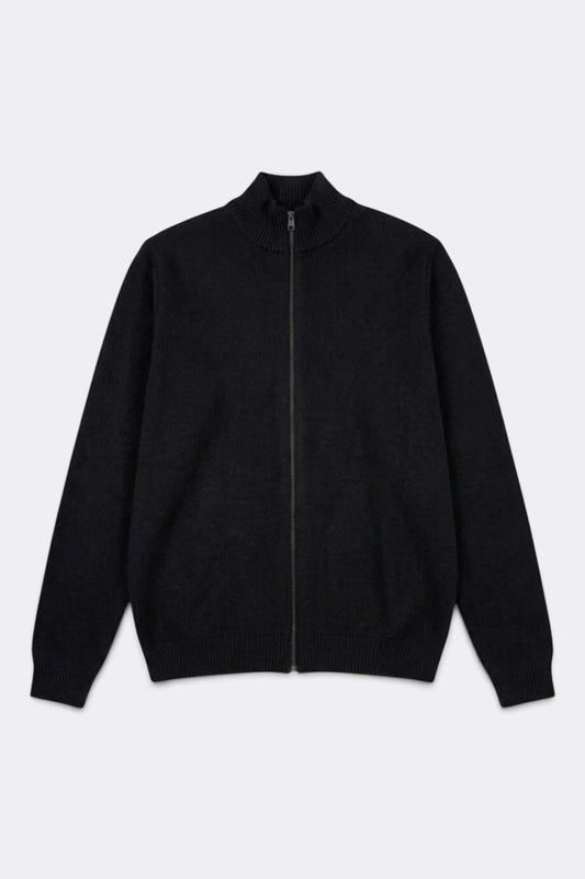 NITTO KNITWEAR Gilet Zippé Youri Noir | Edgar Bdx