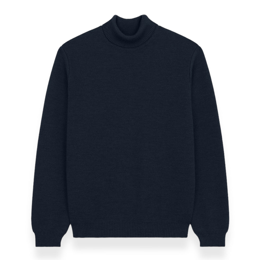 Nitto Knitwear - Pull Youri Col Roulé (Marine)