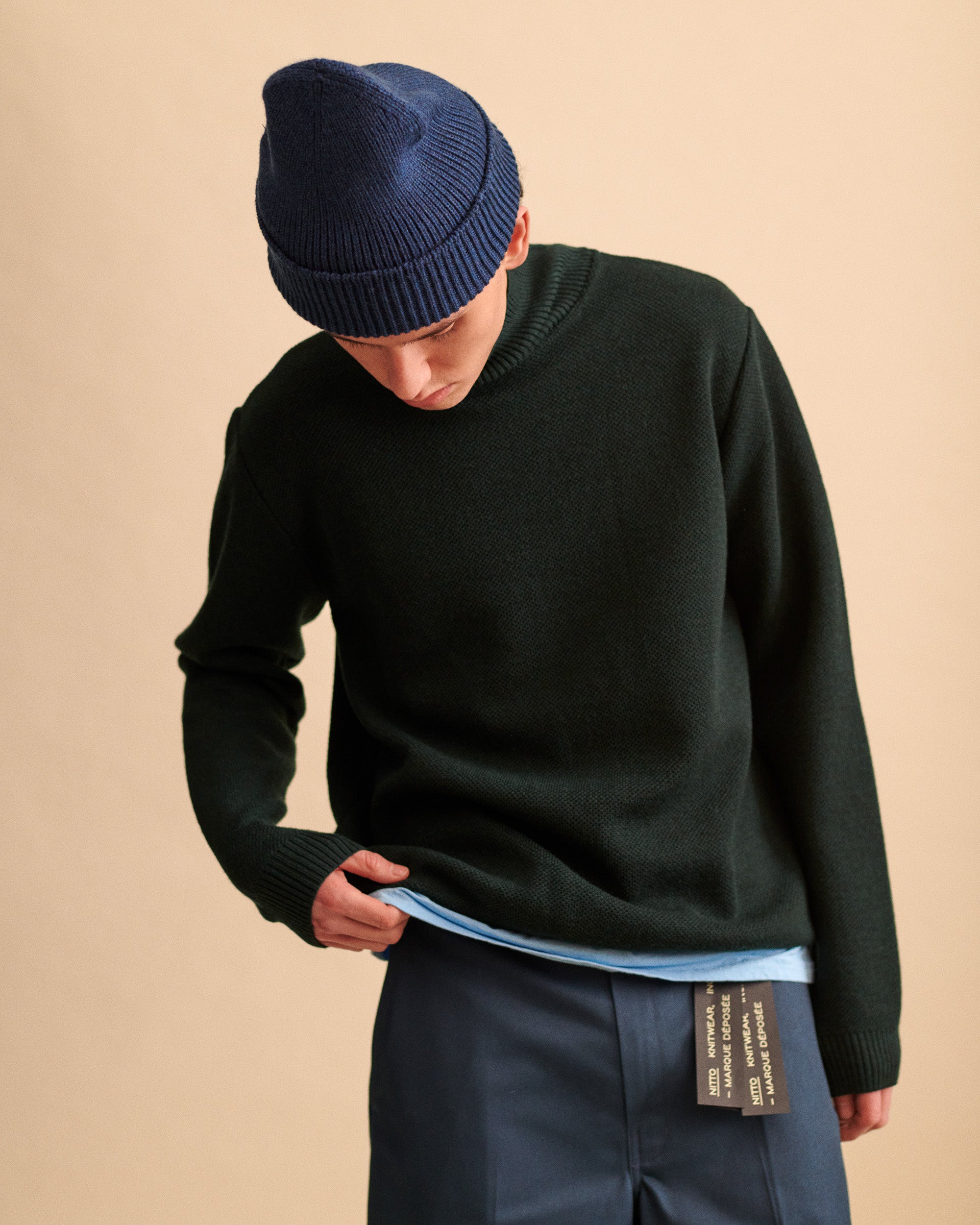 Nitto Knitwear - Pull Youri Col Roulé (Vert Forêt)