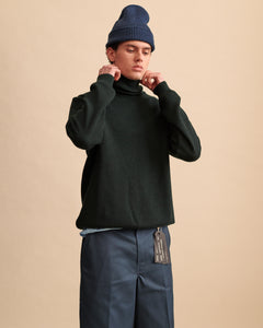 Nitto Knitwear - Pull Youri Col Roulé (Vert Forêt)