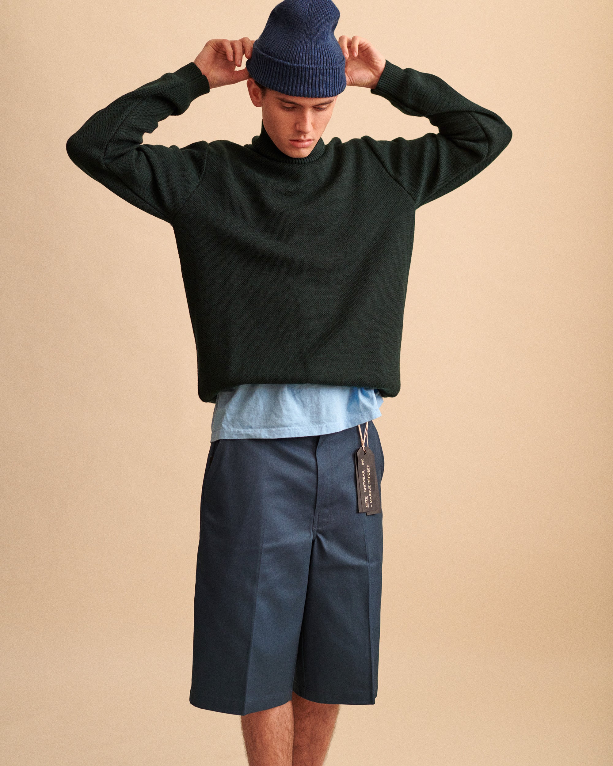 Nitto Knitwear - Pull Youri Col Roulé (Vert Forêt)