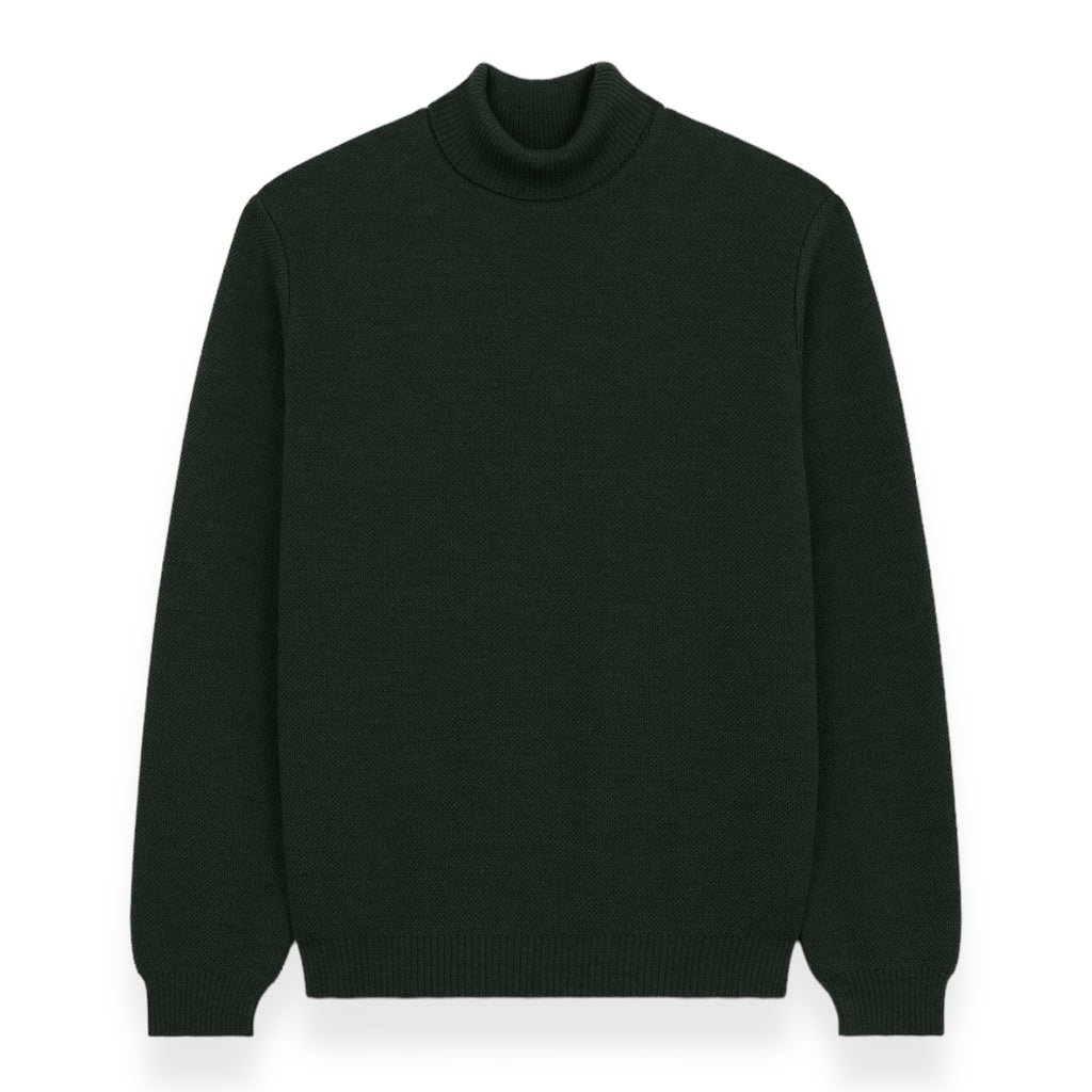Nitto Knitwear - Pull Youri Col Roulé (Vert Forêt)