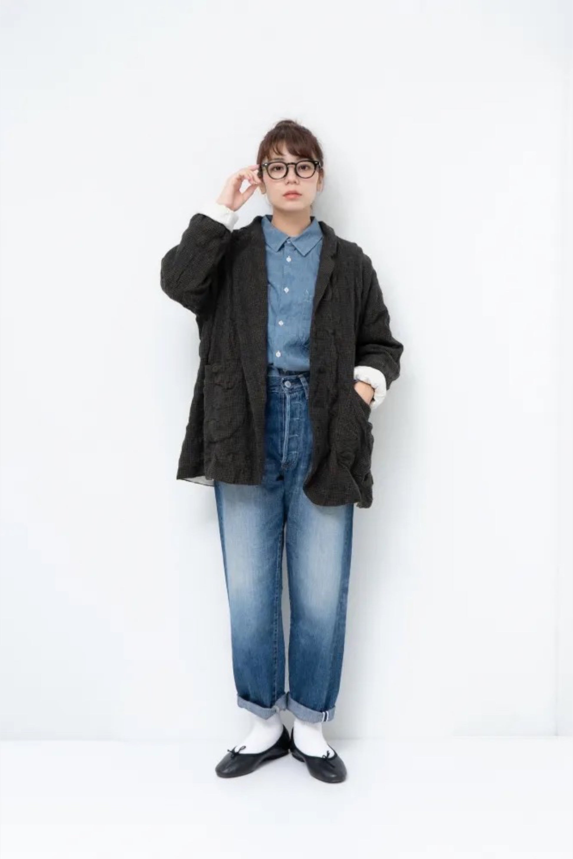 Ordinary Fits - Hound Tooth Tailored Jacket (Navy)