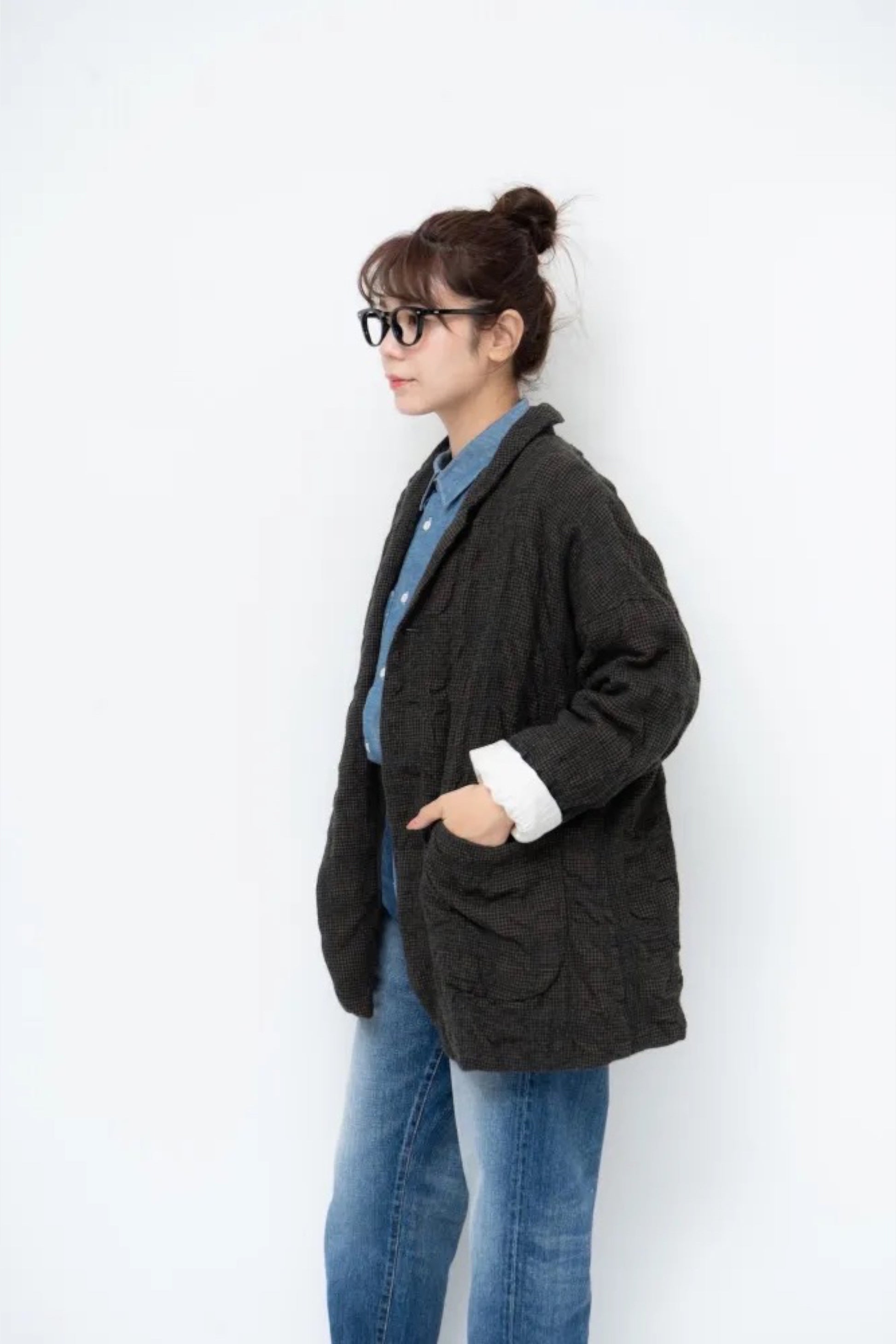 Ordinary Fits - Hound Tooth Tailored Jacket (Navy)