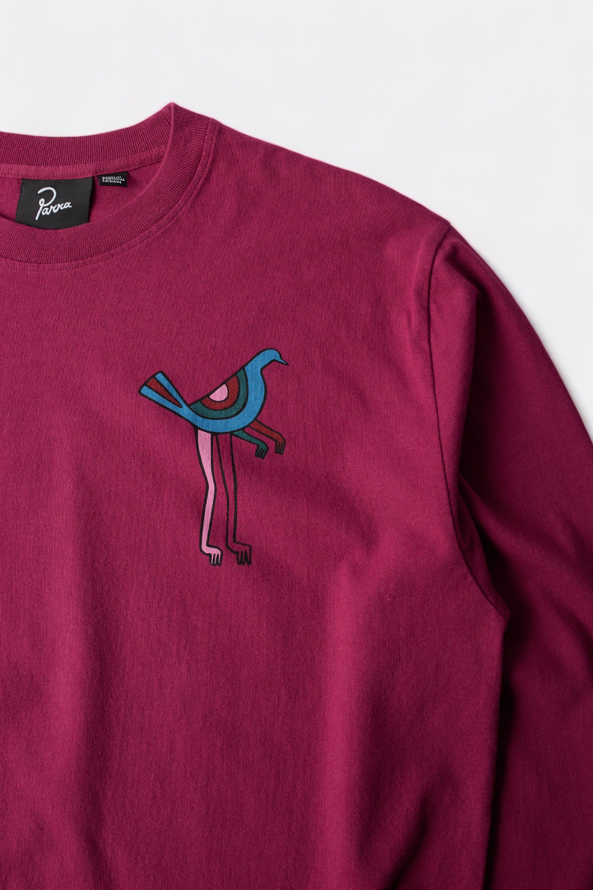 Parra - Wine And Books Long Sleeve T-Shirt (Beet Red)