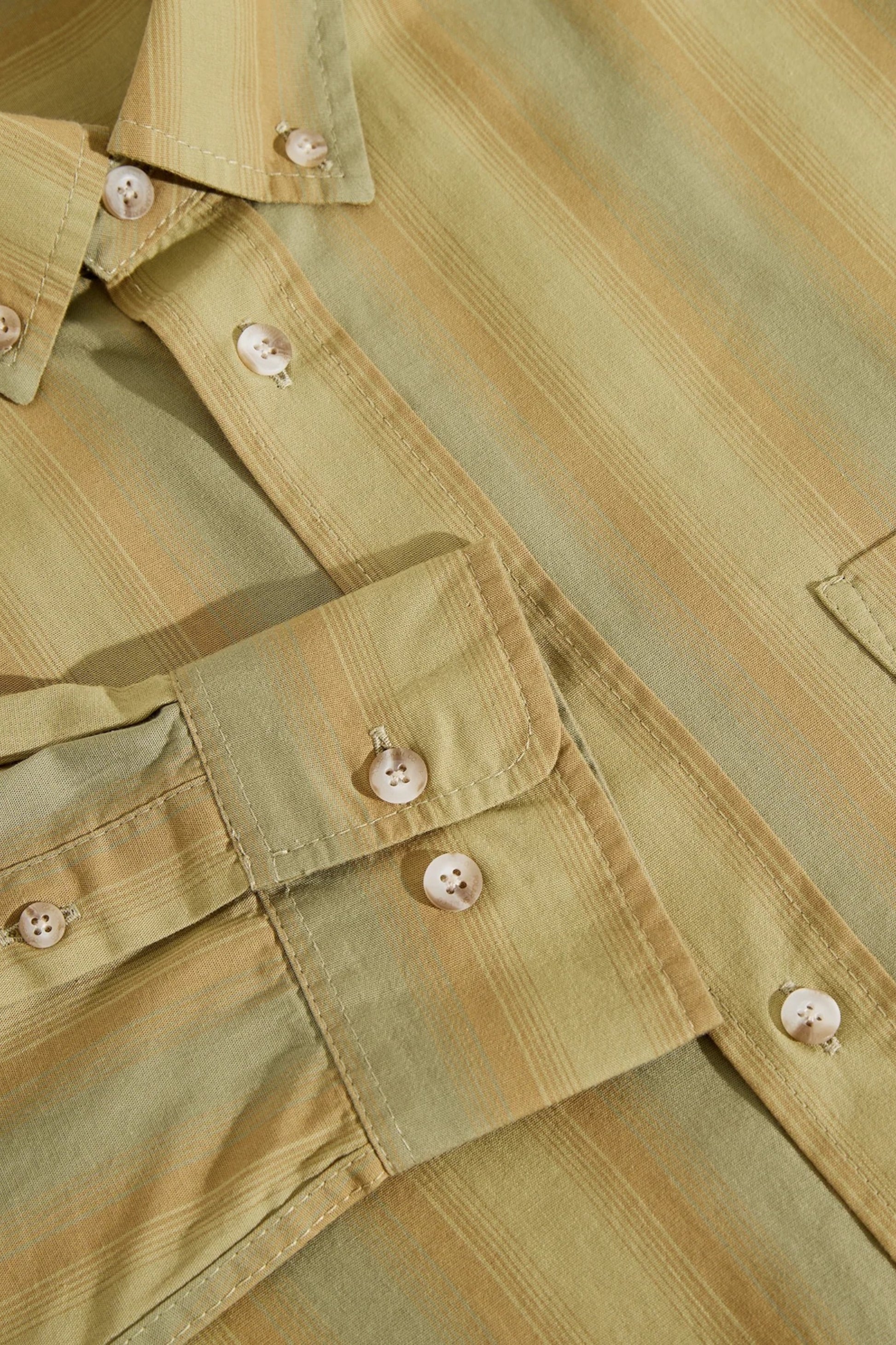 Polar Skate Co. Ben LS Shirt Green Stripe | Chemise Popeline Skate | Edgar Bdx