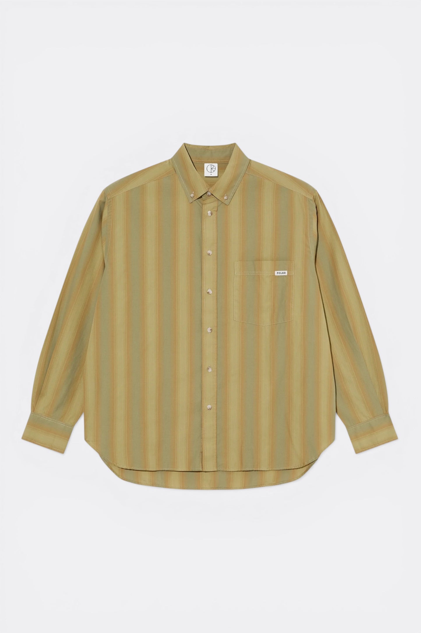 Polar Skate Co. Ben LS Shirt Green Stripe | Chemise Popeline Skate | Edgar Bdx
