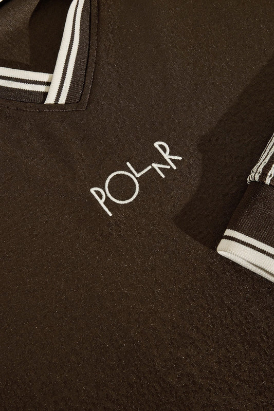 Polar Skate Co. Davie LS Shirt Chocolate Ivory | Maillot Jacquard Skate | Edgar Bdx