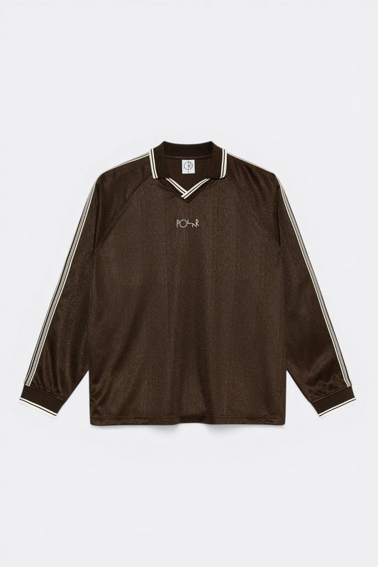 Polar Skate Co. Davie LS Shirt Chocolate Ivory | Maillot Jacquard Skate | Edgar Bdx