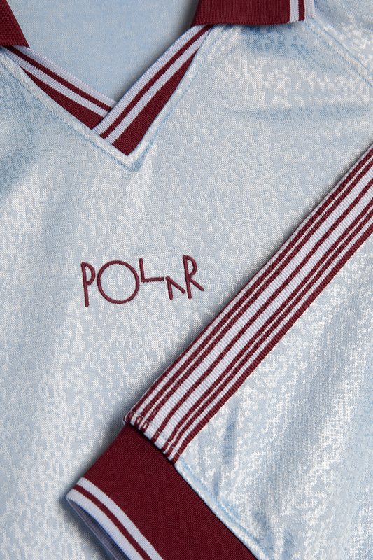 POLAR SKATE CO. Davie LS Shirt Sky Blue Wine | Maillot Jacquard Football Skate | Edgar Bdx
