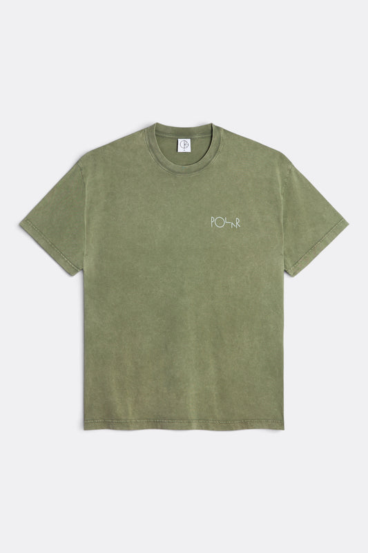POLAR SKATE CO. Fade Tee Army Green | T-Shirt Jersey Délavé 190gsm Skate | Edgar Bdx