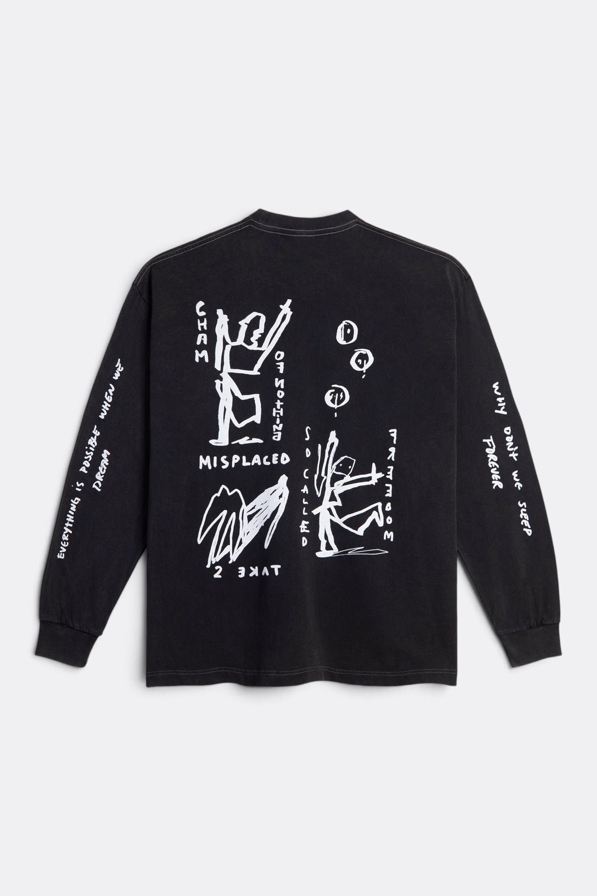 POLAR SKATE CO. LS Tee On Repeat Silver Black | T-Shirt ML Double Jersey Skate | Edgar Bdx