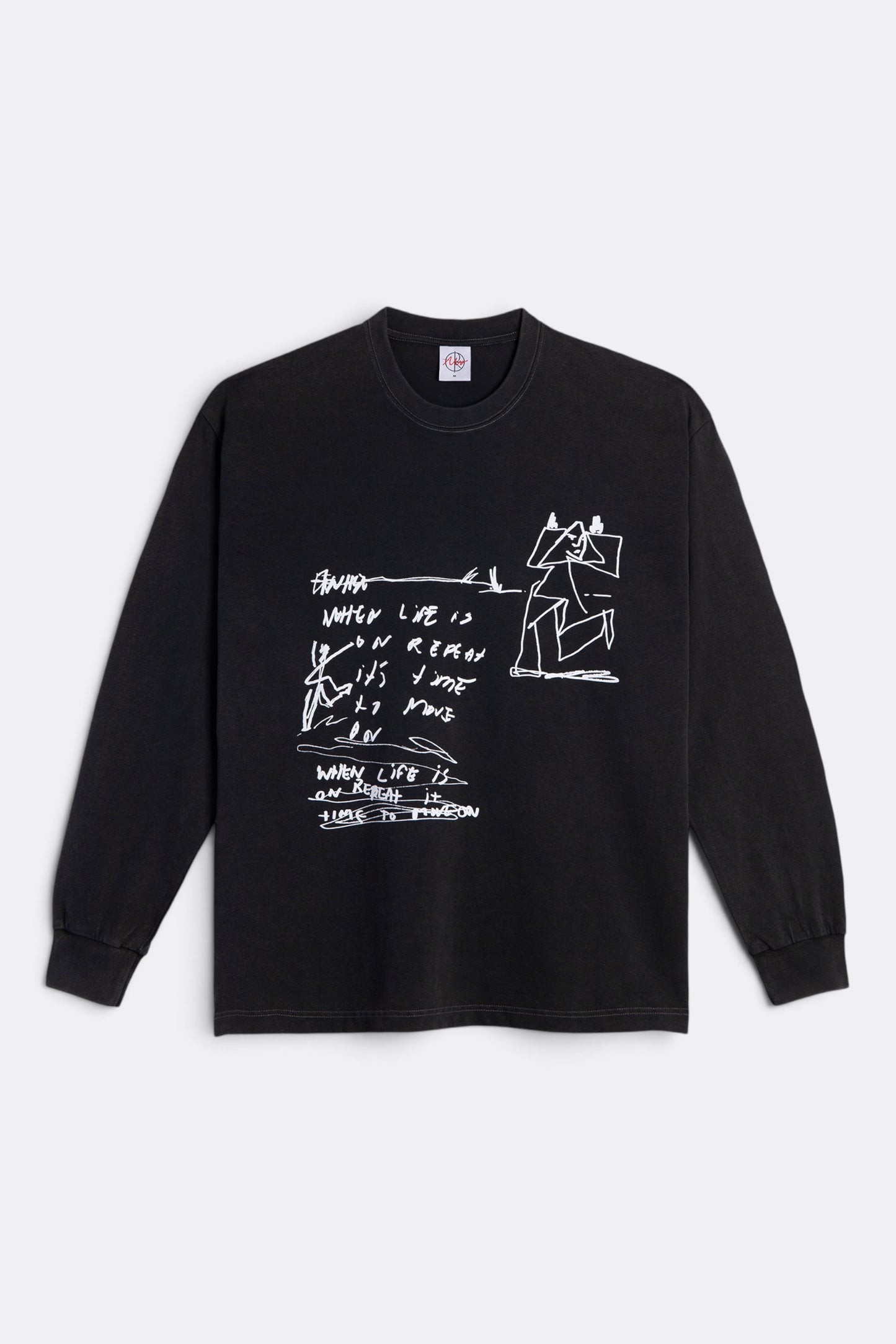 POLAR SKATE CO. LS Tee On Repeat Silver Black | T-Shirt ML Double Jersey Skate | Edgar Bdx