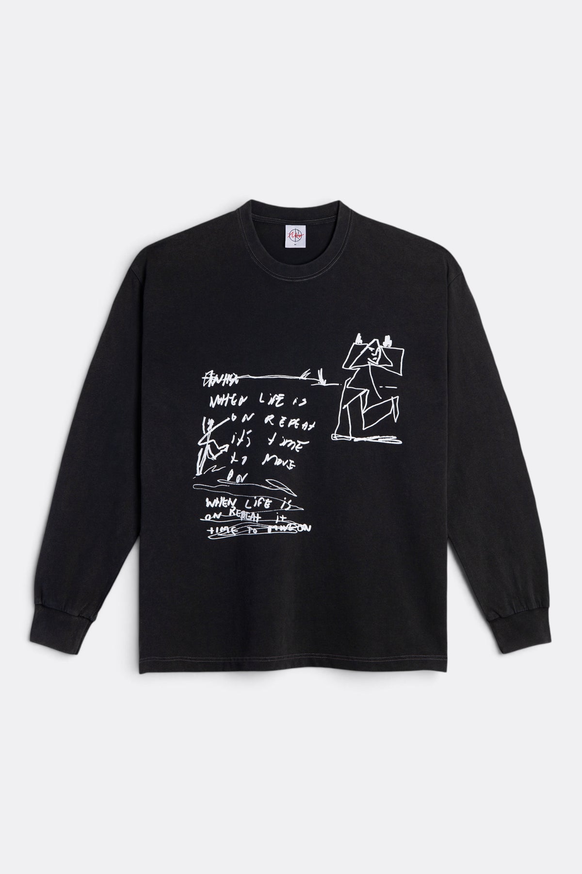 POLAR SKATE CO. LS Tee On Repeat Silver Black | T-Shirt ML Double Jersey Skate | Edgar Bdx