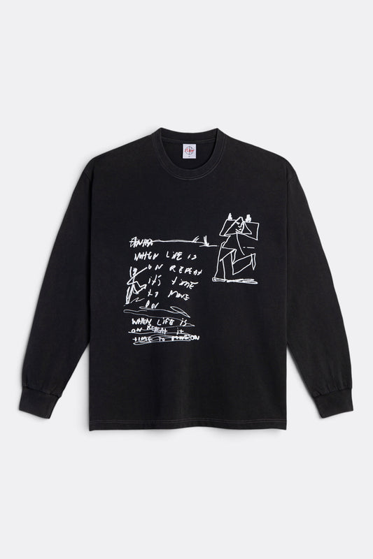 POLAR SKATE CO. LS Tee On Repeat Silver Black | T-Shirt ML Double Jersey Skate | Edgar Bdx
