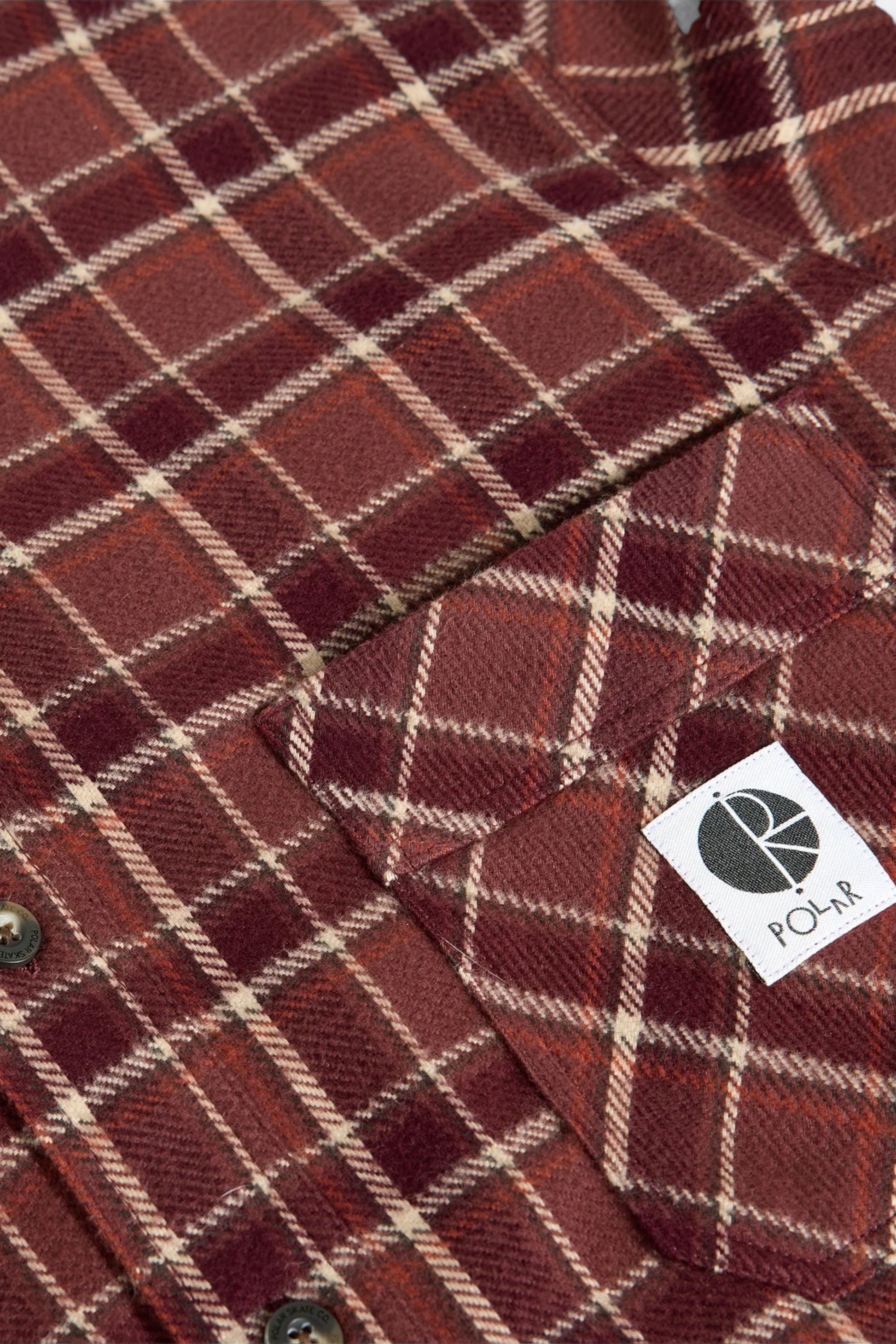 Polar Skate Co. - Mike LS Shirt (Oxblood Check)