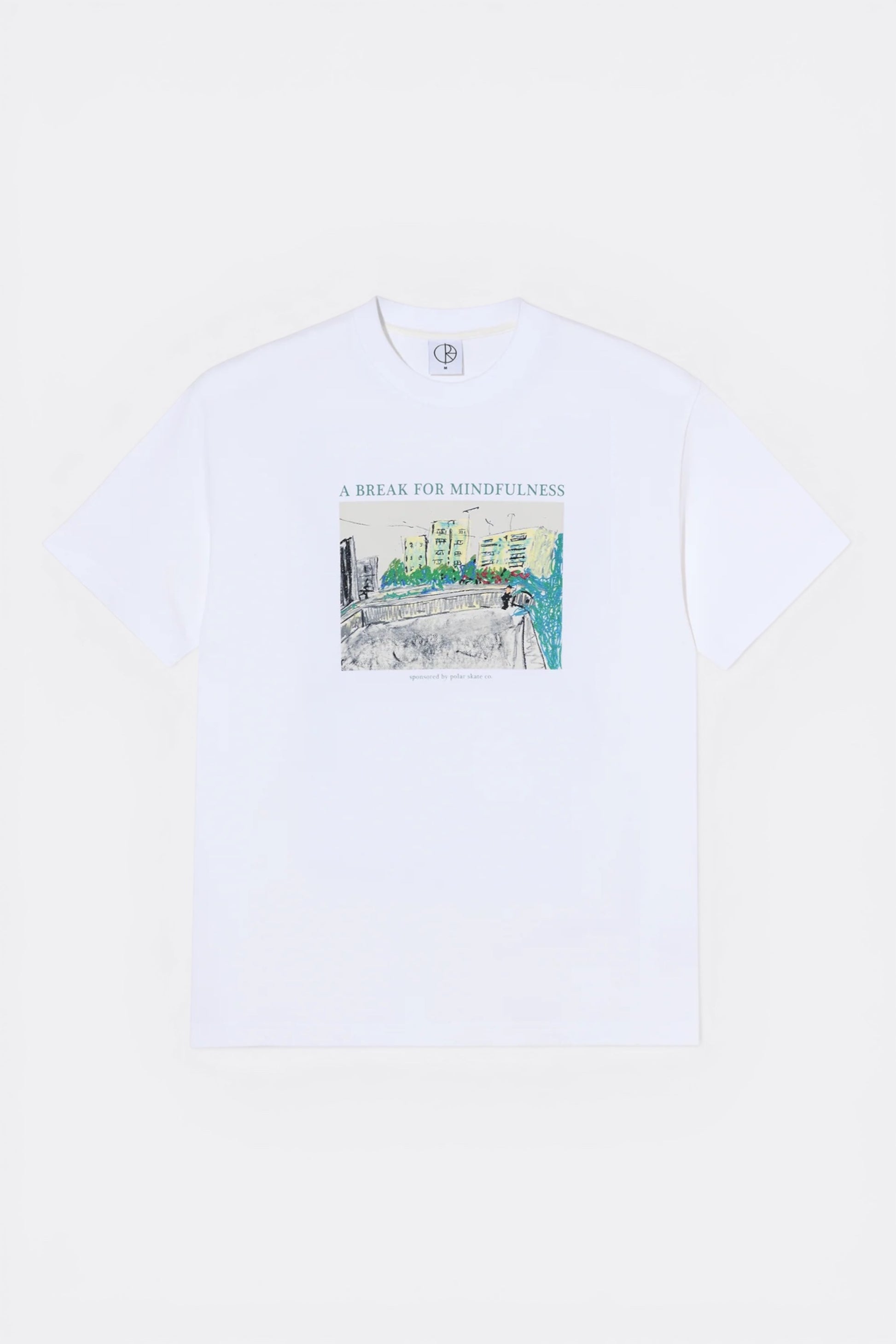 Polar Skate Co. Mindfulness Tee White | T-Shirt Graphique Skate | Edgar Bdx