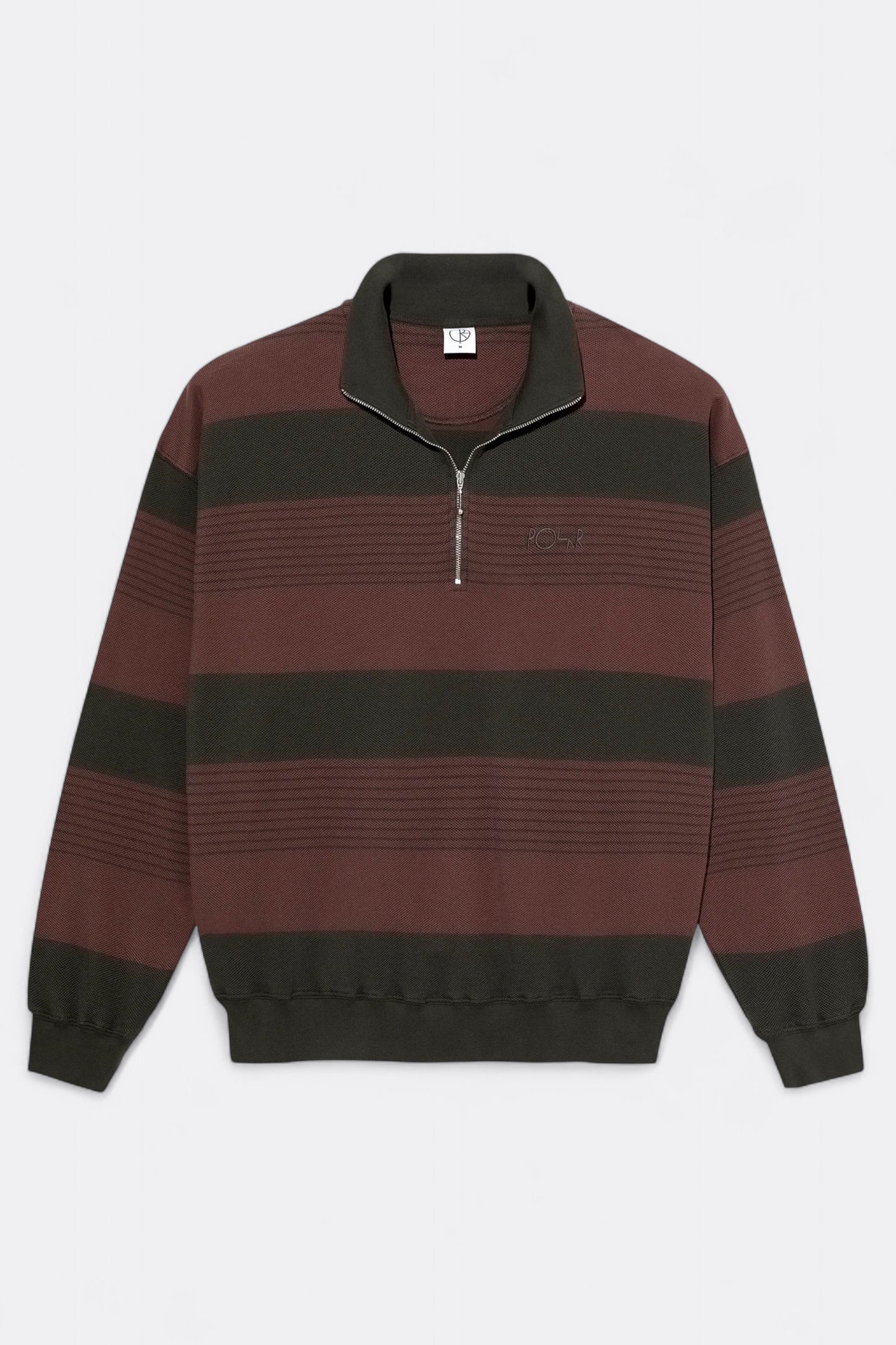 Polar Skate Co. - Surf Half Zip LS Shirt (Dirty Black / Brownstone)