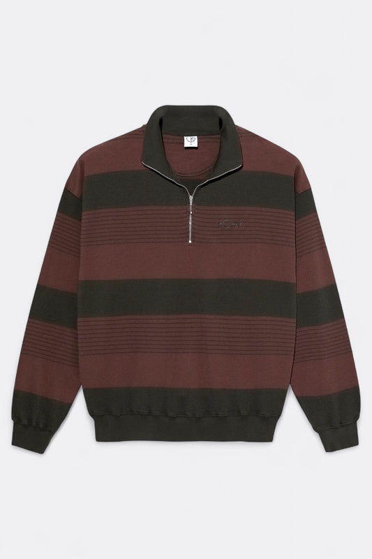 Polar Skate Co. - Surf Half Zip LS Shirt (Dirty Black / Brownstone)