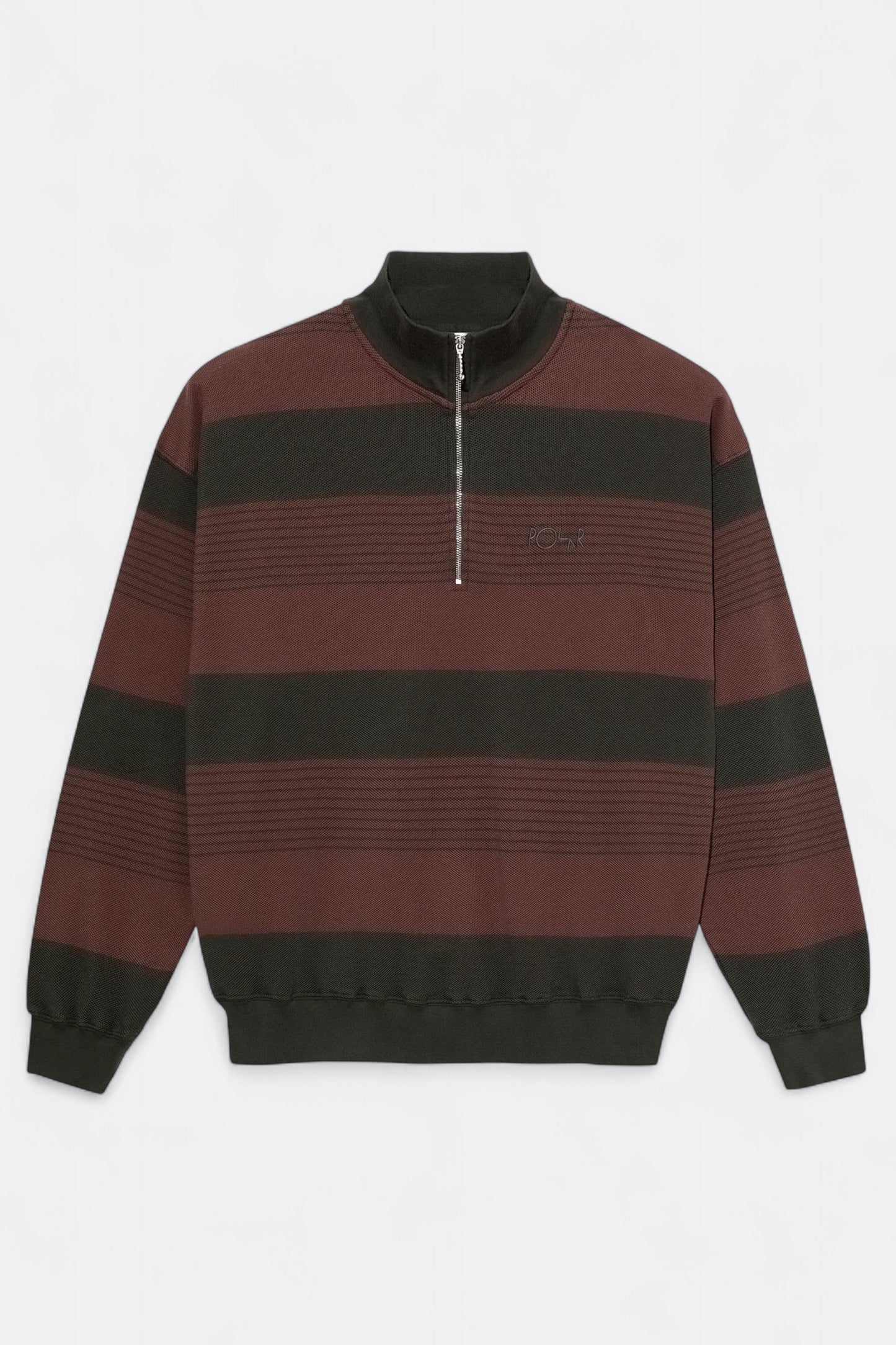 Polar Skate Co. - Surf Half Zip LS Shirt (Dirty Black / Brownstone)