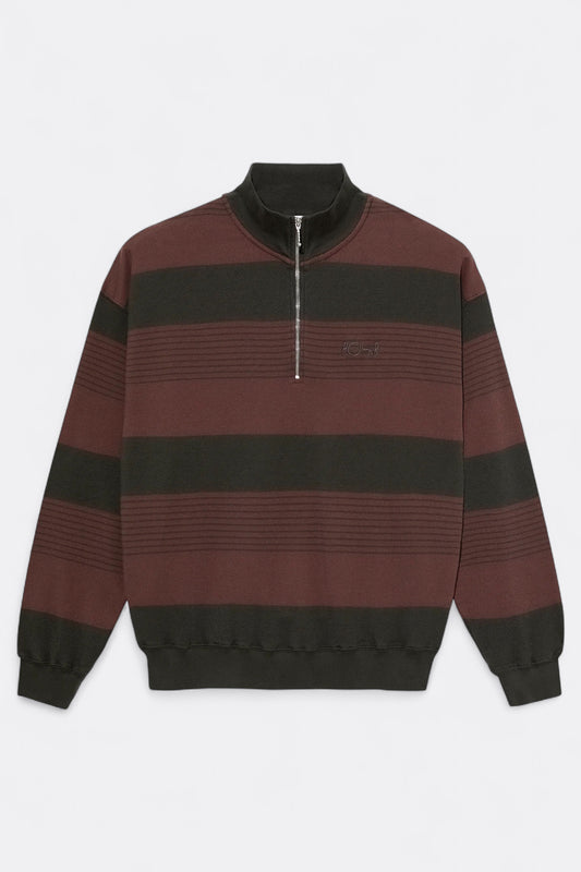 Polar Skate Co. - Surf Half Zip LS Shirt (Dirty Black / Brownstone)