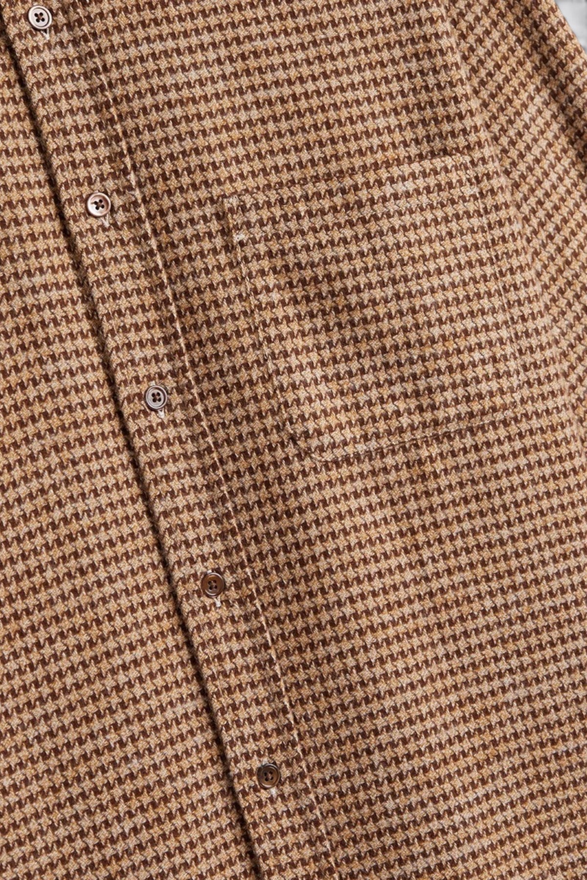 PORTUGUESE FLANNEL Abstract Pied De Poule Shirt Brown | Edgar Bdx