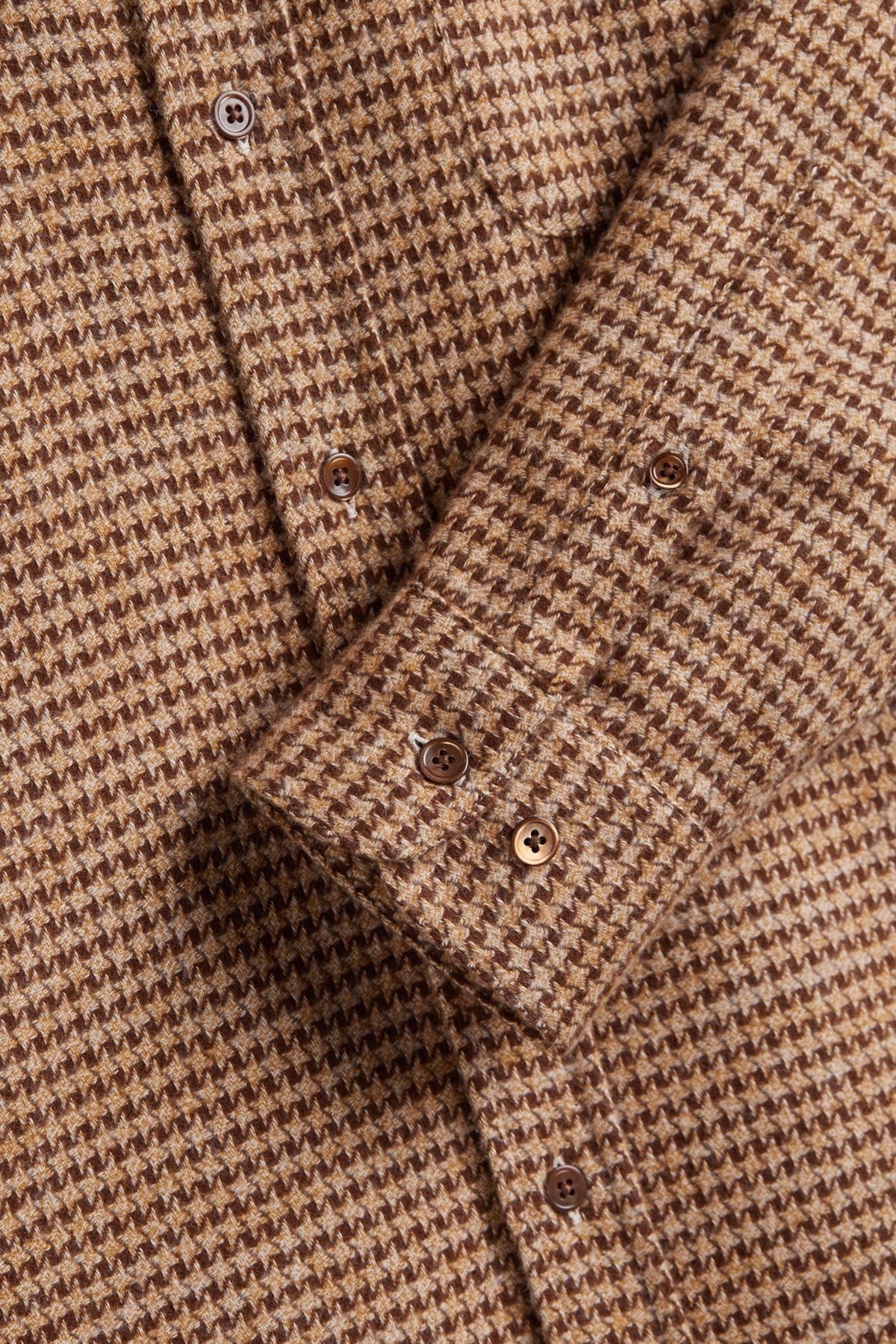 PORTUGUESE FLANNEL Abstract Pied De Poule Shirt Brown | Edgar Bdx