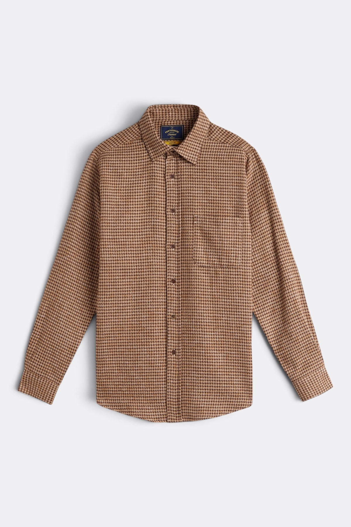 PORTUGUESE FLANNEL Abstract Pied De Poule Shirt Brown | Edgar Bdx