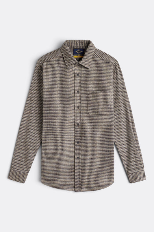 PORTUGUESE FLANNEL Abstract Pied De Poule Shirt Charcoal | Edgar Bdx