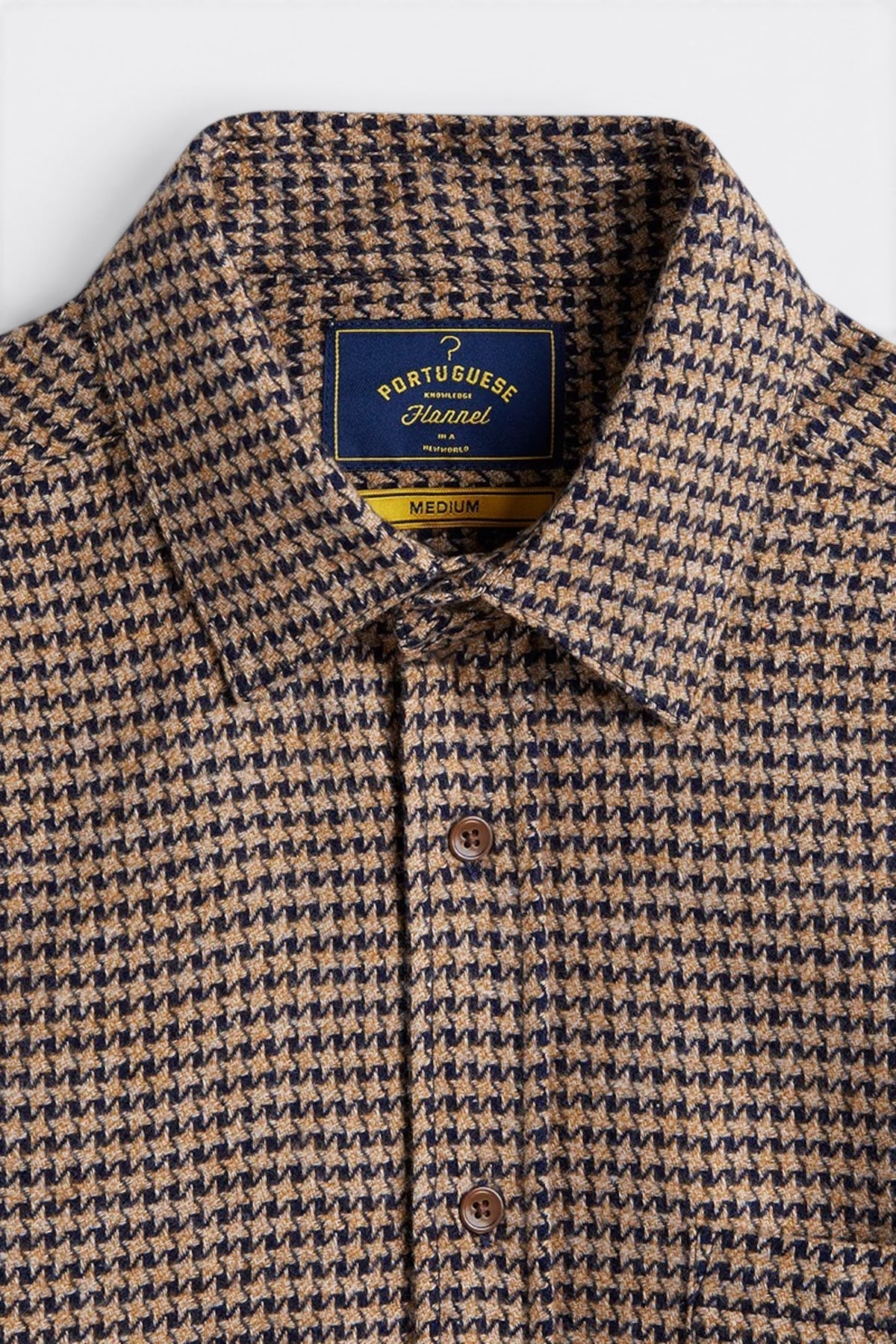 PORTUGUESE FLANNEL Abstract Pied De Poule Shirt Navy | Edgar Bdx