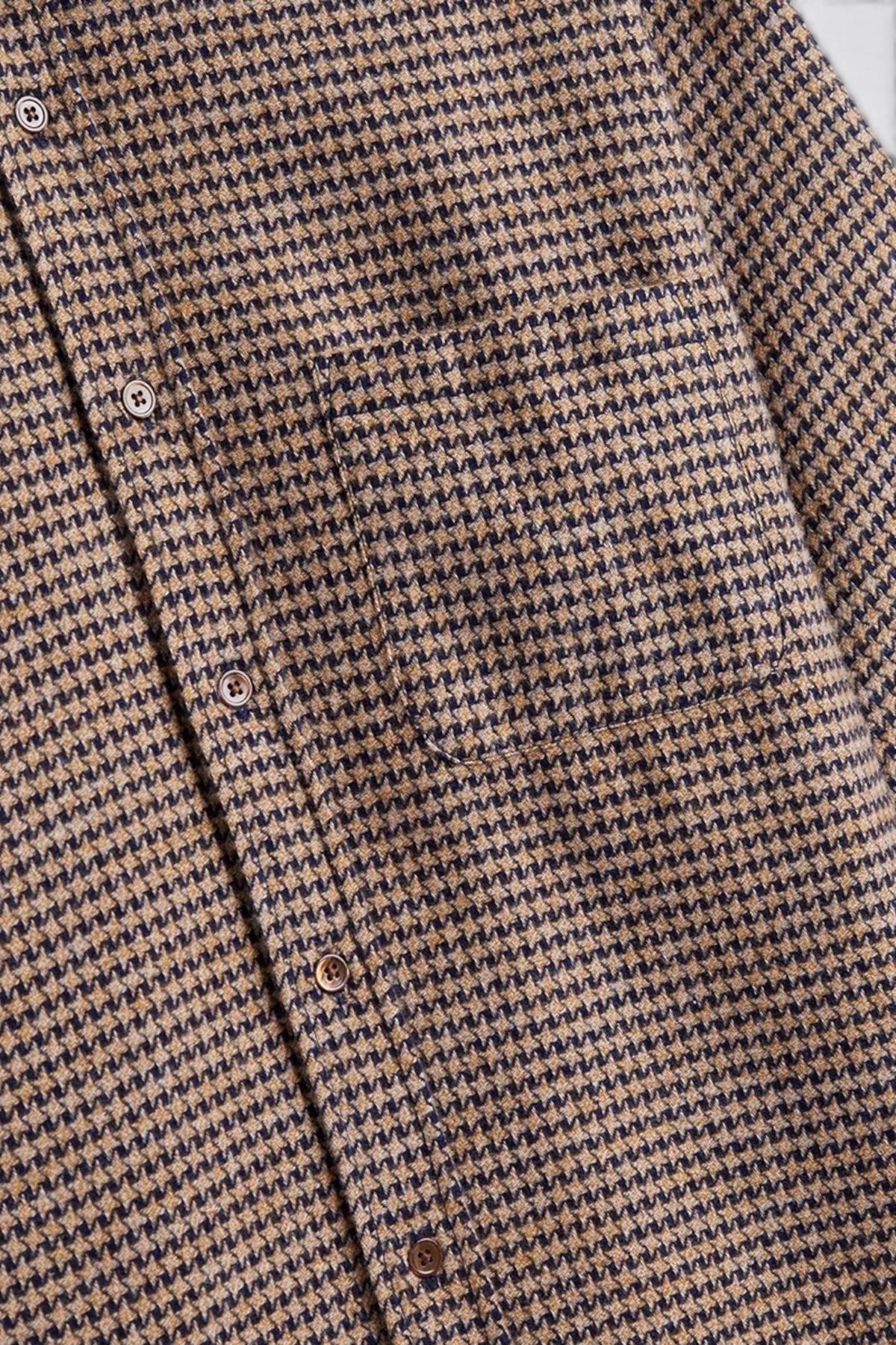 PORTUGUESE FLANNEL Abstract Pied De Poule Shirt Navy | Edgar Bdx