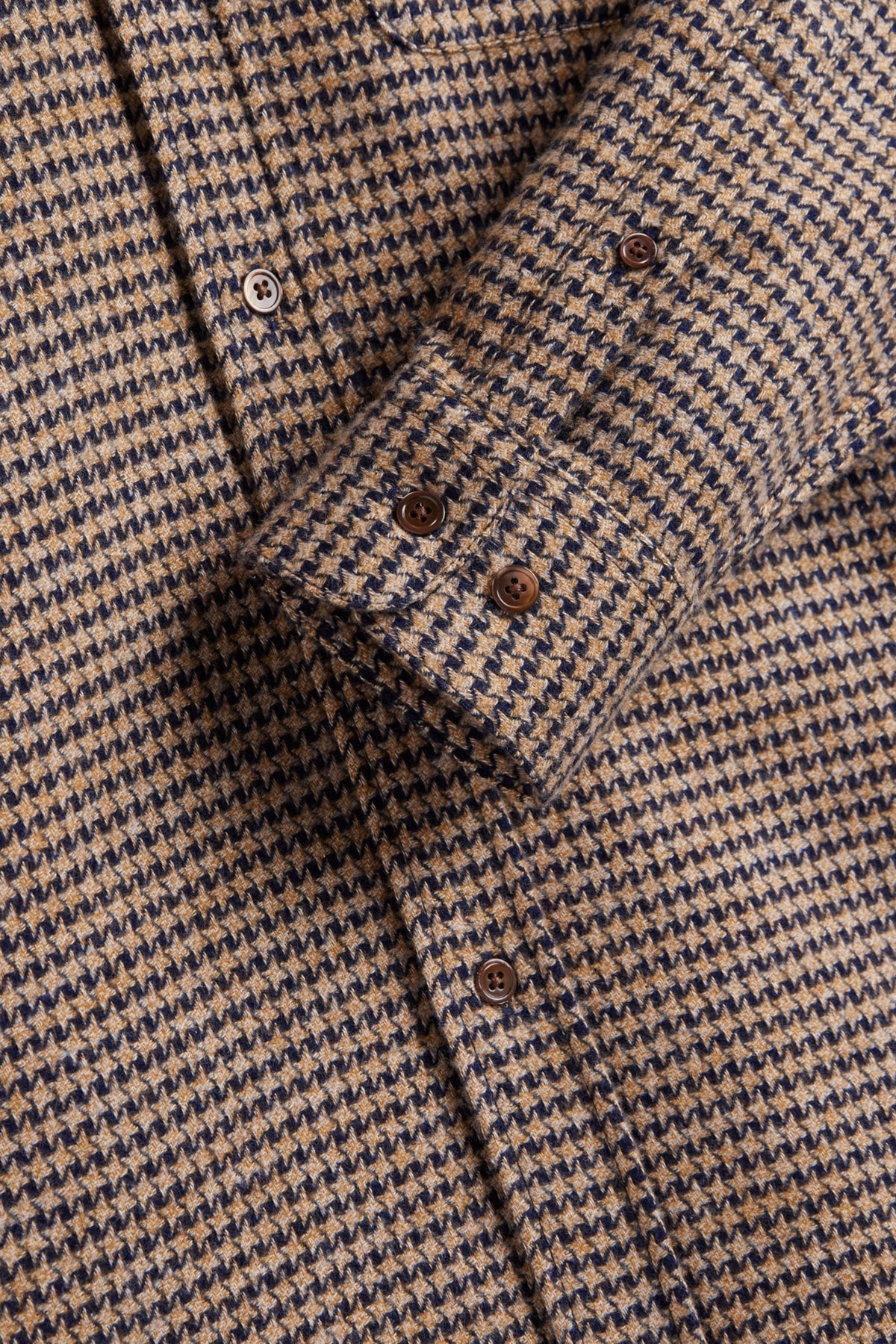 PORTUGUESE FLANNEL Abstract Pied De Poule Shirt Navy | Edgar Bdx