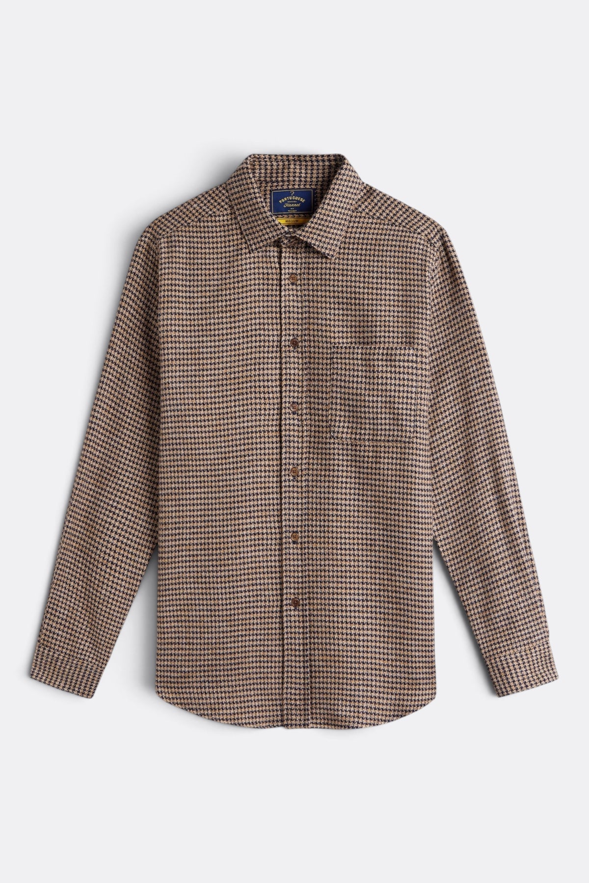 PORTUGUESE FLANNEL Abstract Pied De Poule Shirt Navy | Edgar Bdx