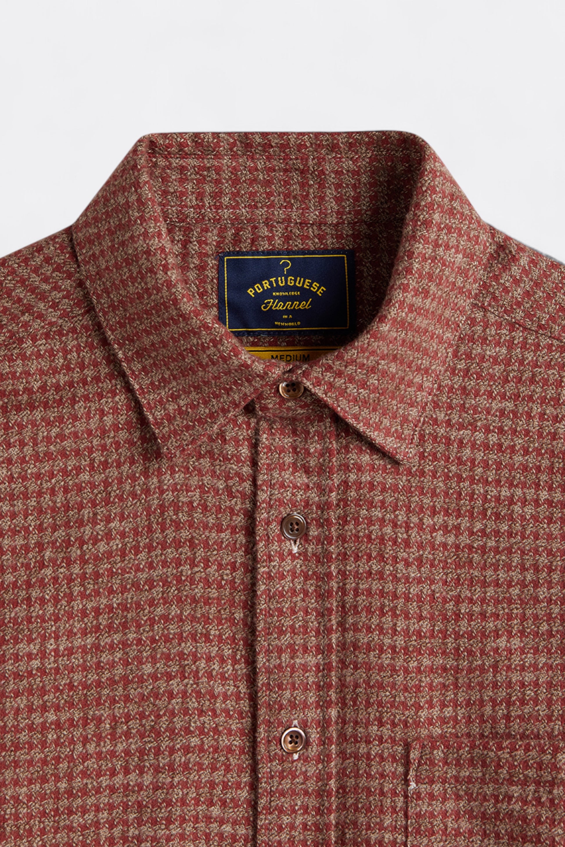 Portuguese Flannel - Abstract Pied Poule Shirt (Clay)