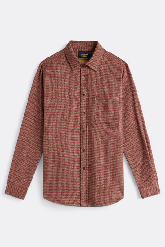 Portuguese Flannel - Abstract Pied Poule Shirt (Clay)