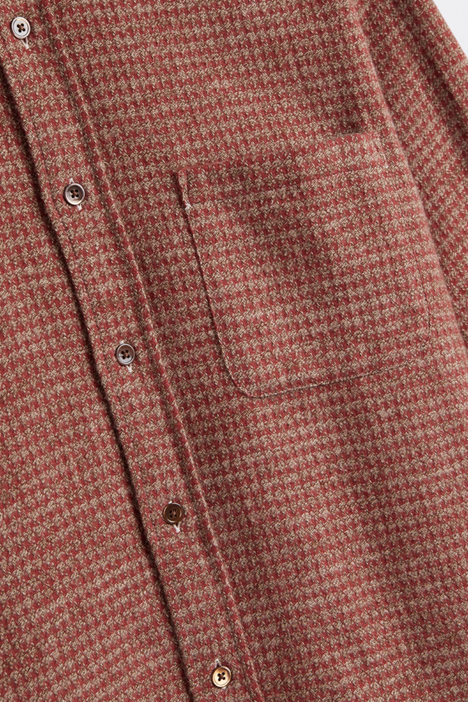 Portuguese Flannel - Abstract Pied Poule Shirt (Clay)