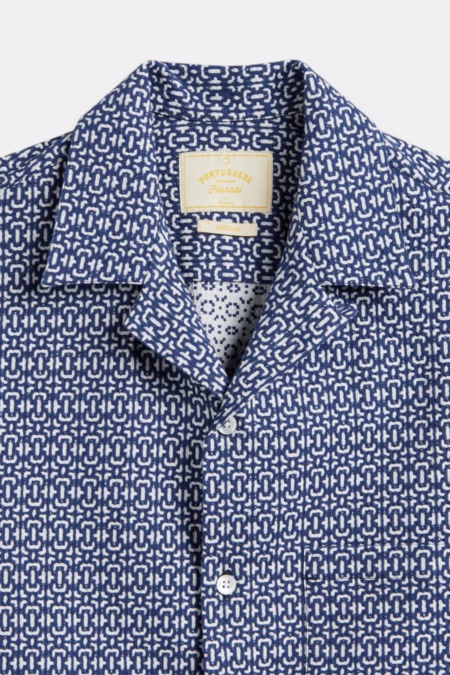 Portuguese Flannel Abstract Tile Blue | Chemise Coton Carreaux Portugais | Edgar Bdx