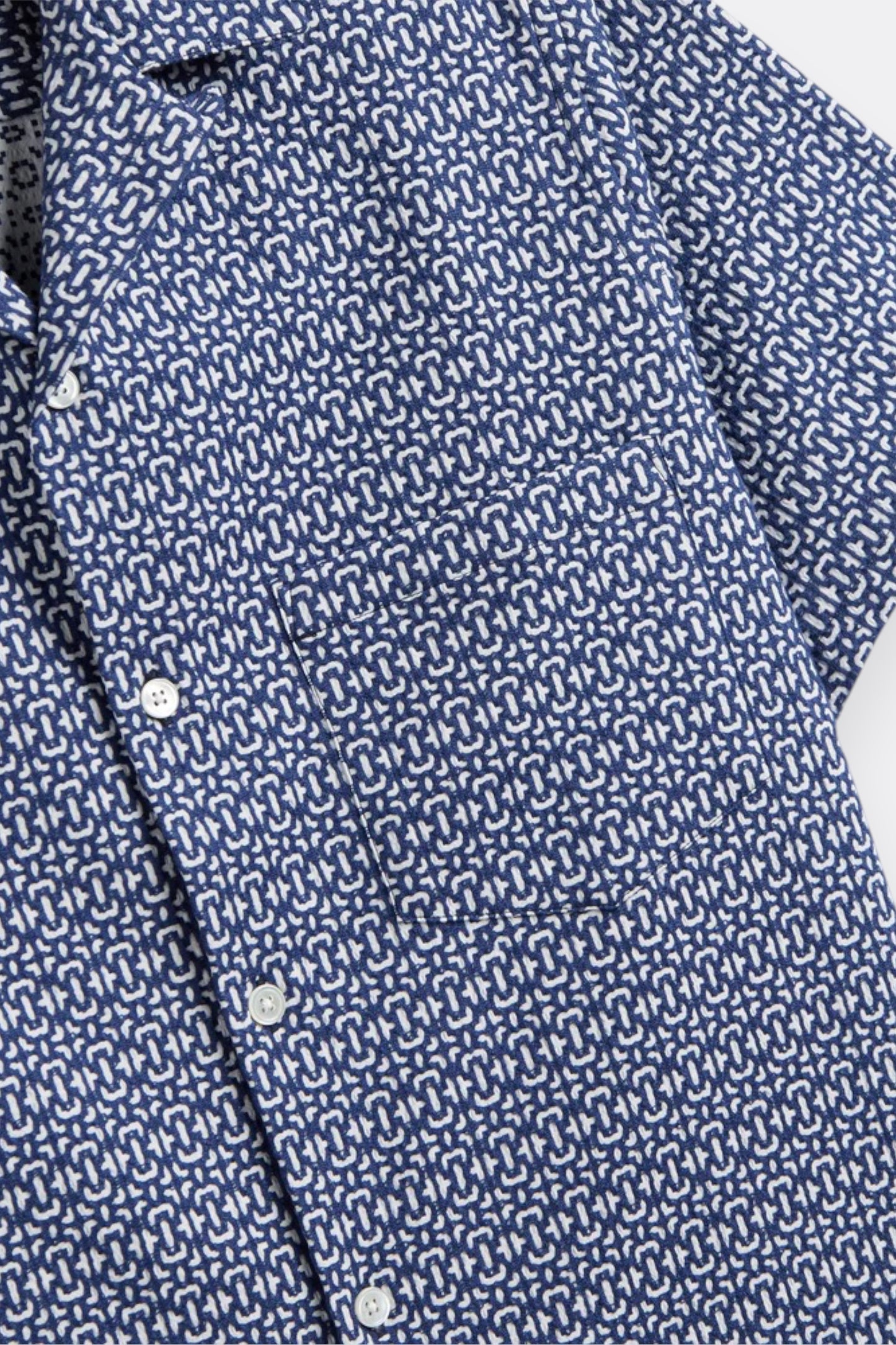 Portuguese Flannel Abstract Tile Blue | Chemise Coton Carreaux Portugais | Edgar Bdx