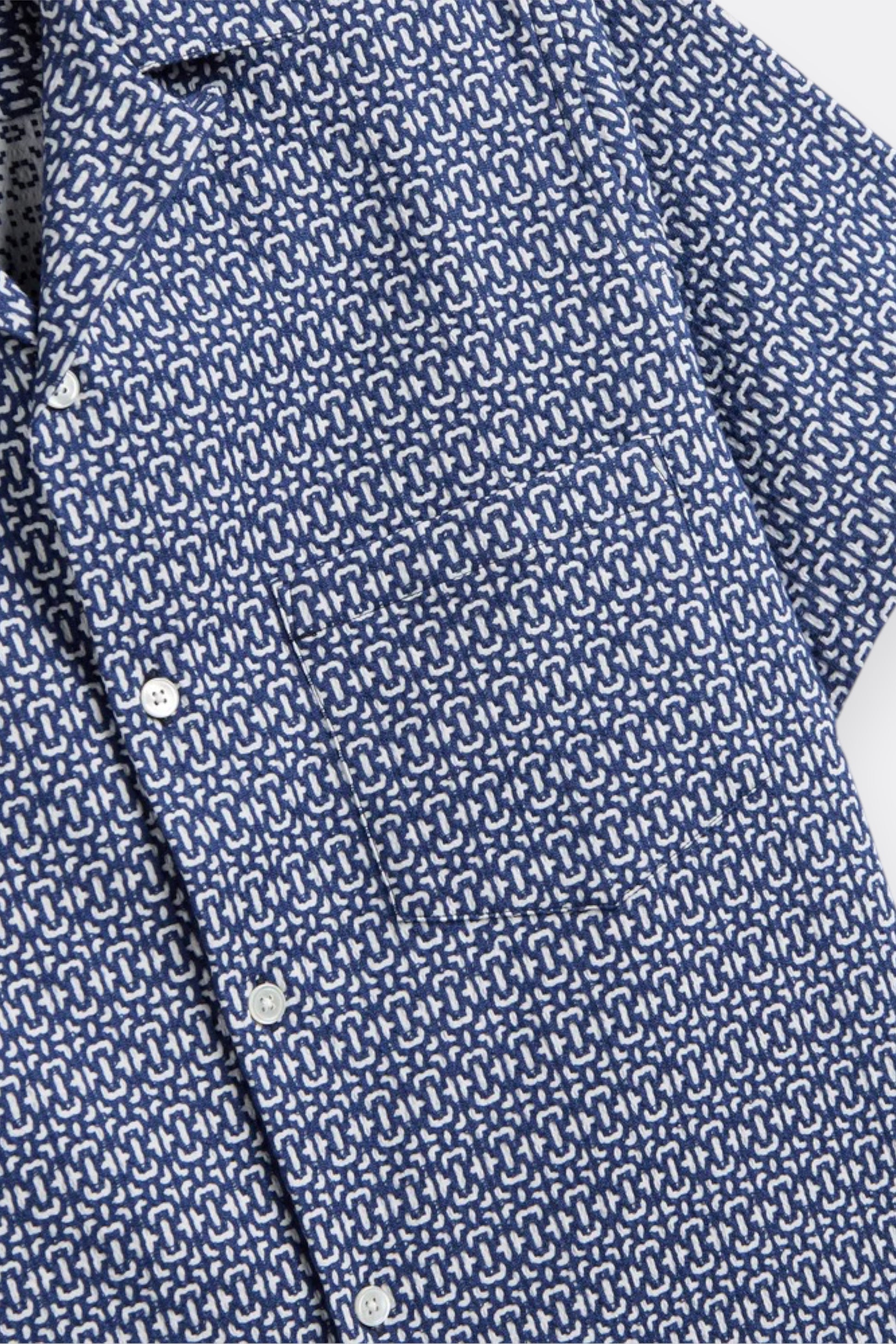 Portuguese Flannel Abstract Tile Blue | Chemise Coton Carreaux Portugais | Edgar Bdx