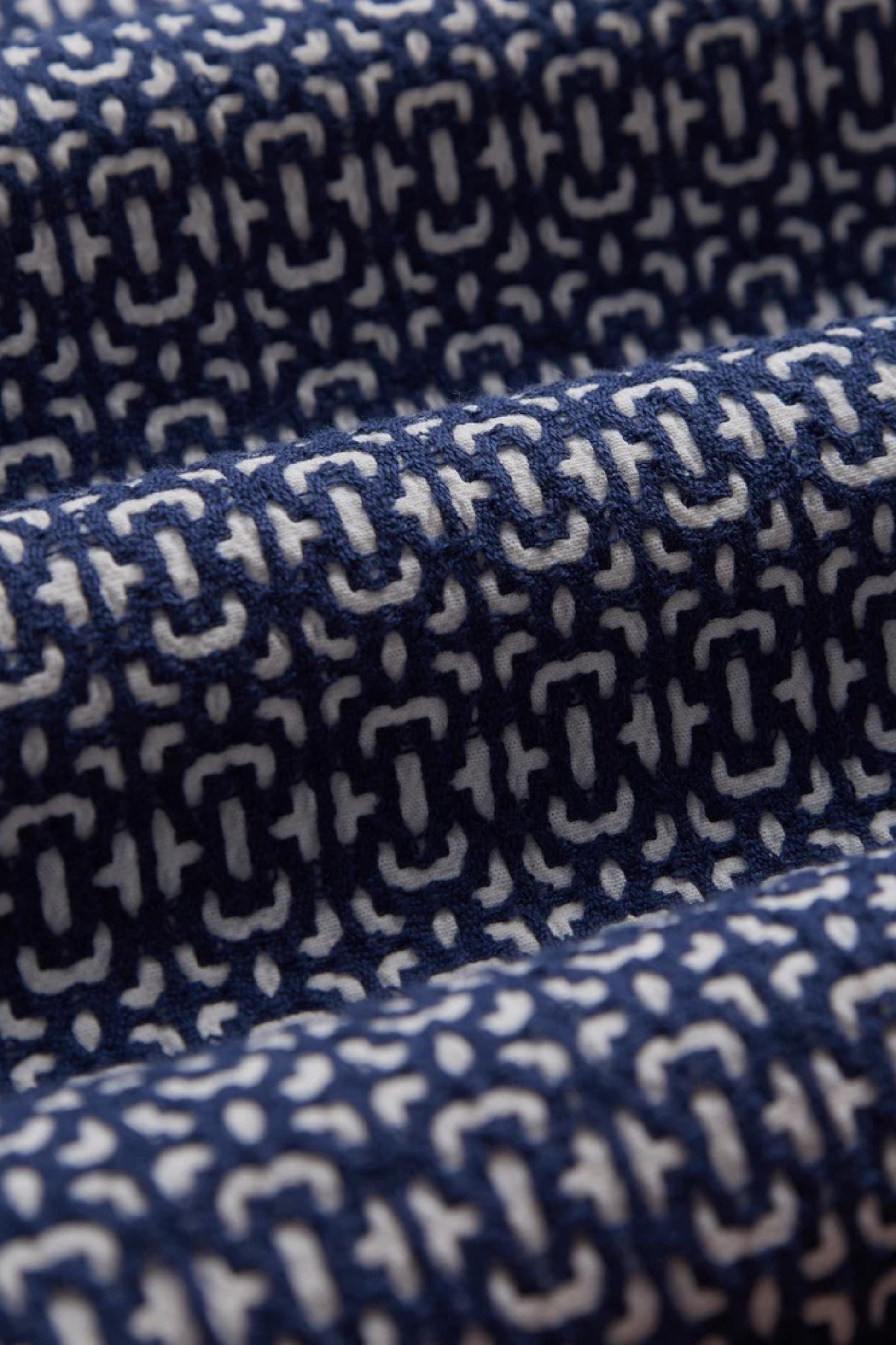 Portuguese Flannel Abstract Tile Blue | Chemise Coton Carreaux Portugais | Edgar Bdx